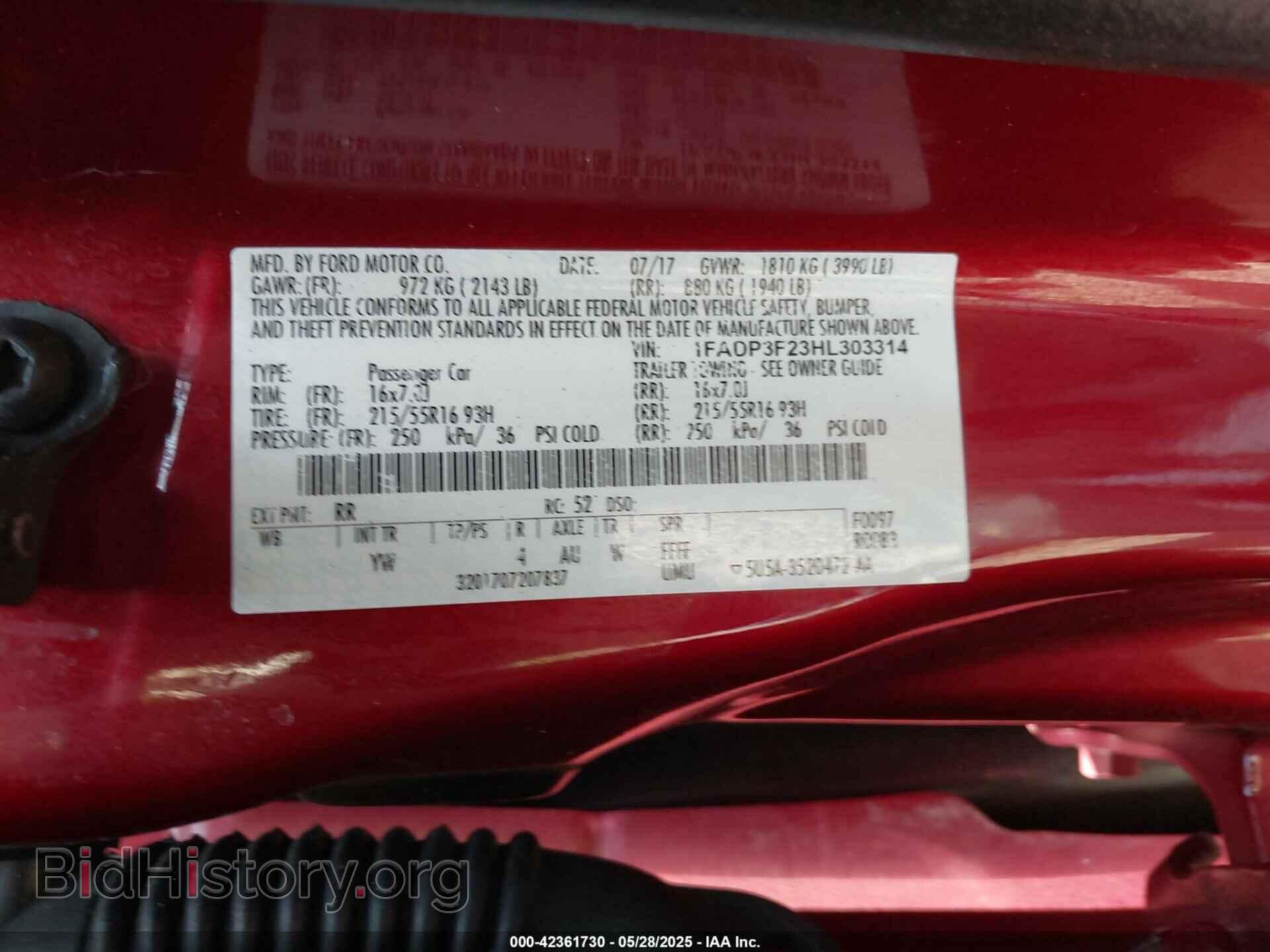 2017 FORD FOCUS - VIN: 1FADP3F23HL303314 - Фото 9
