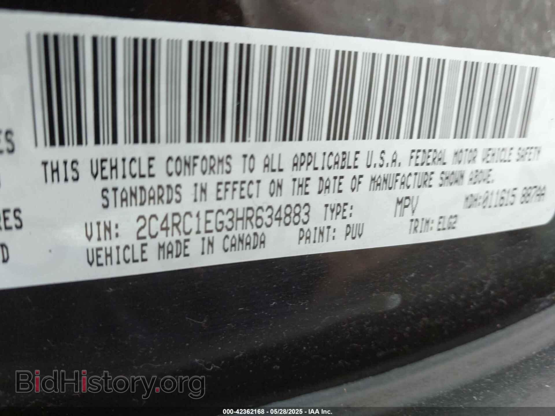 2017 CHRYSLER PACIFICA - VIN: 2C4RC1EG3HR634883 - Photo 9