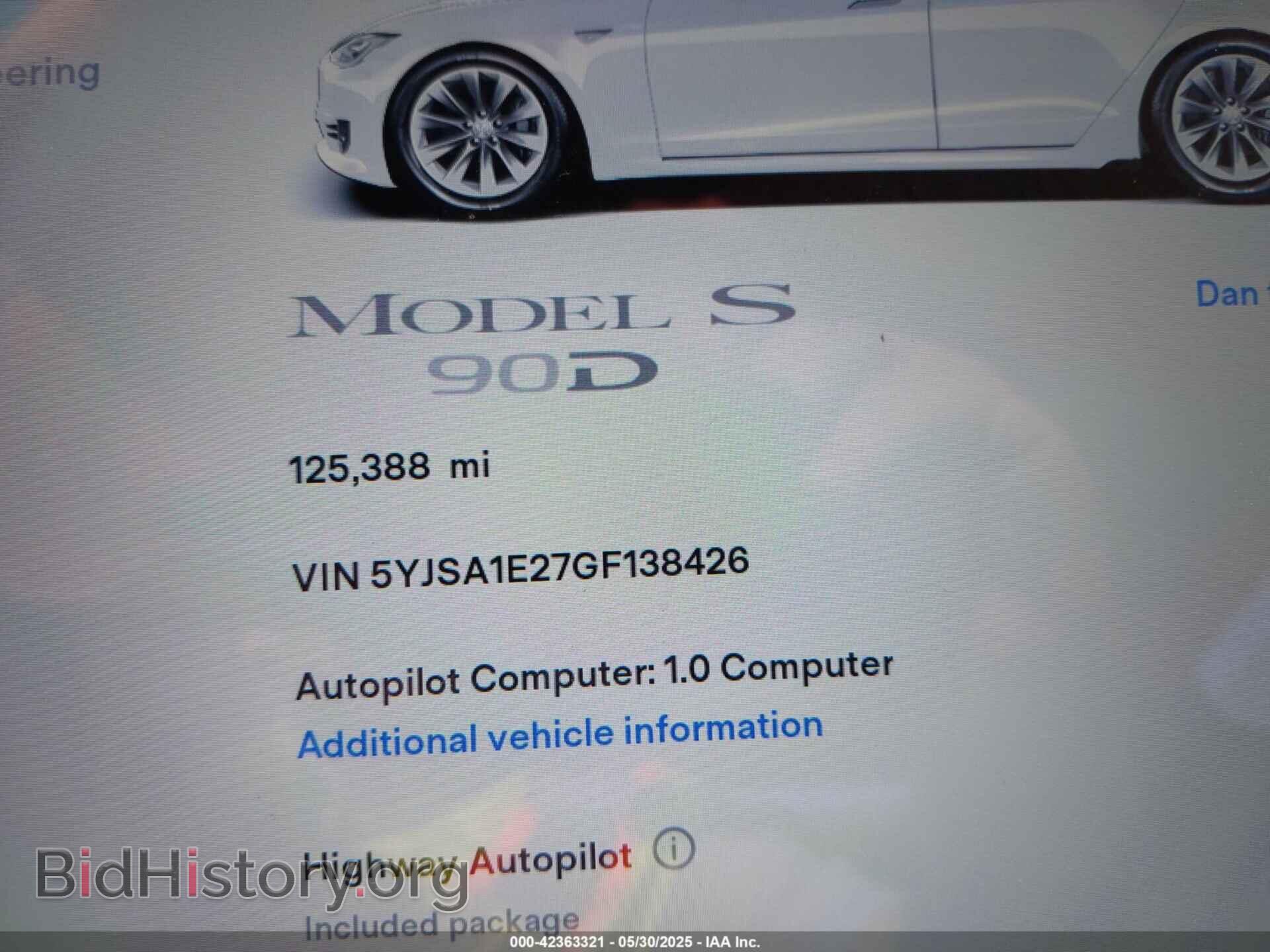 2016 TESLA MODEL S - VIN: 5YJSA1E27GF138426 - Фото 16