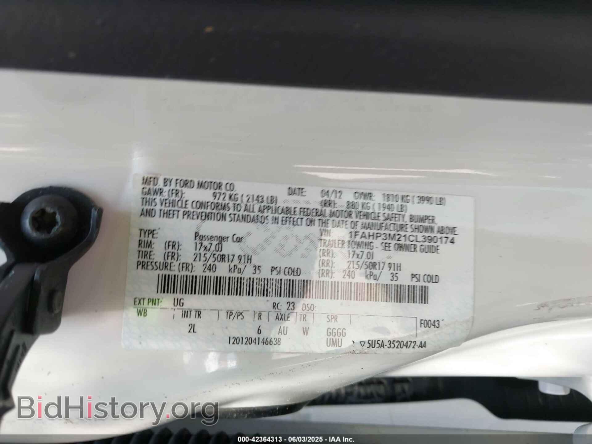 2012 FORD FOCUS - VIN: 1FAHP3M21CL390174 - Фото 9