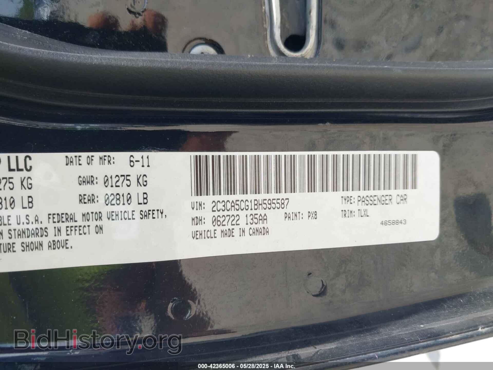 2011 CHRYSLER 300 - VIN: 2C3CA5CG1BH595587 - Фото 9