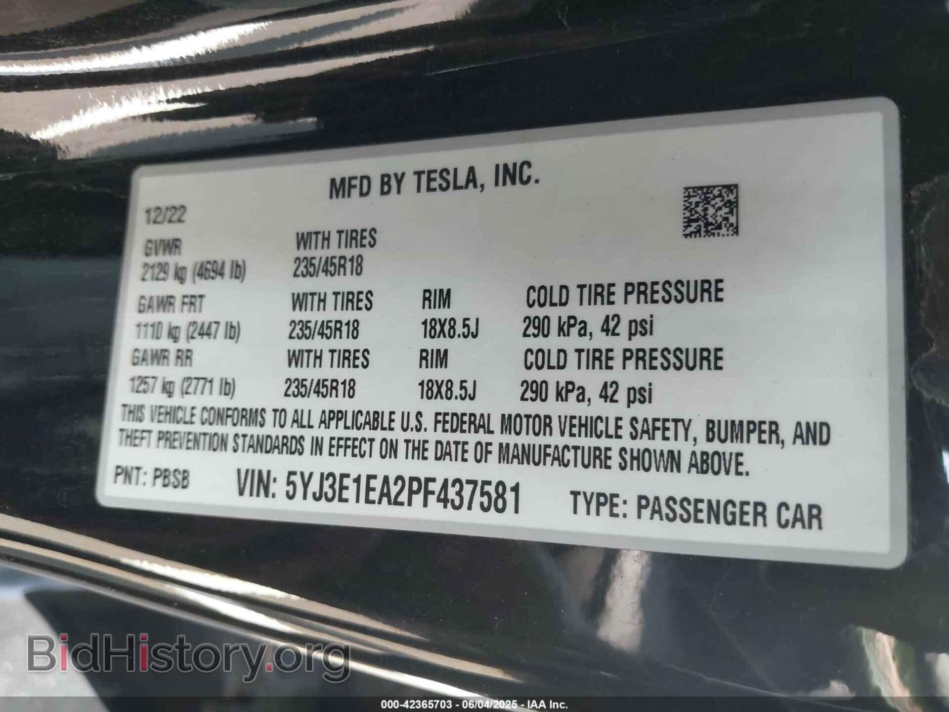 2023 TESLA MODEL 3 - VIN: 5YJ3E1EA2PF437581 - Фото 9
