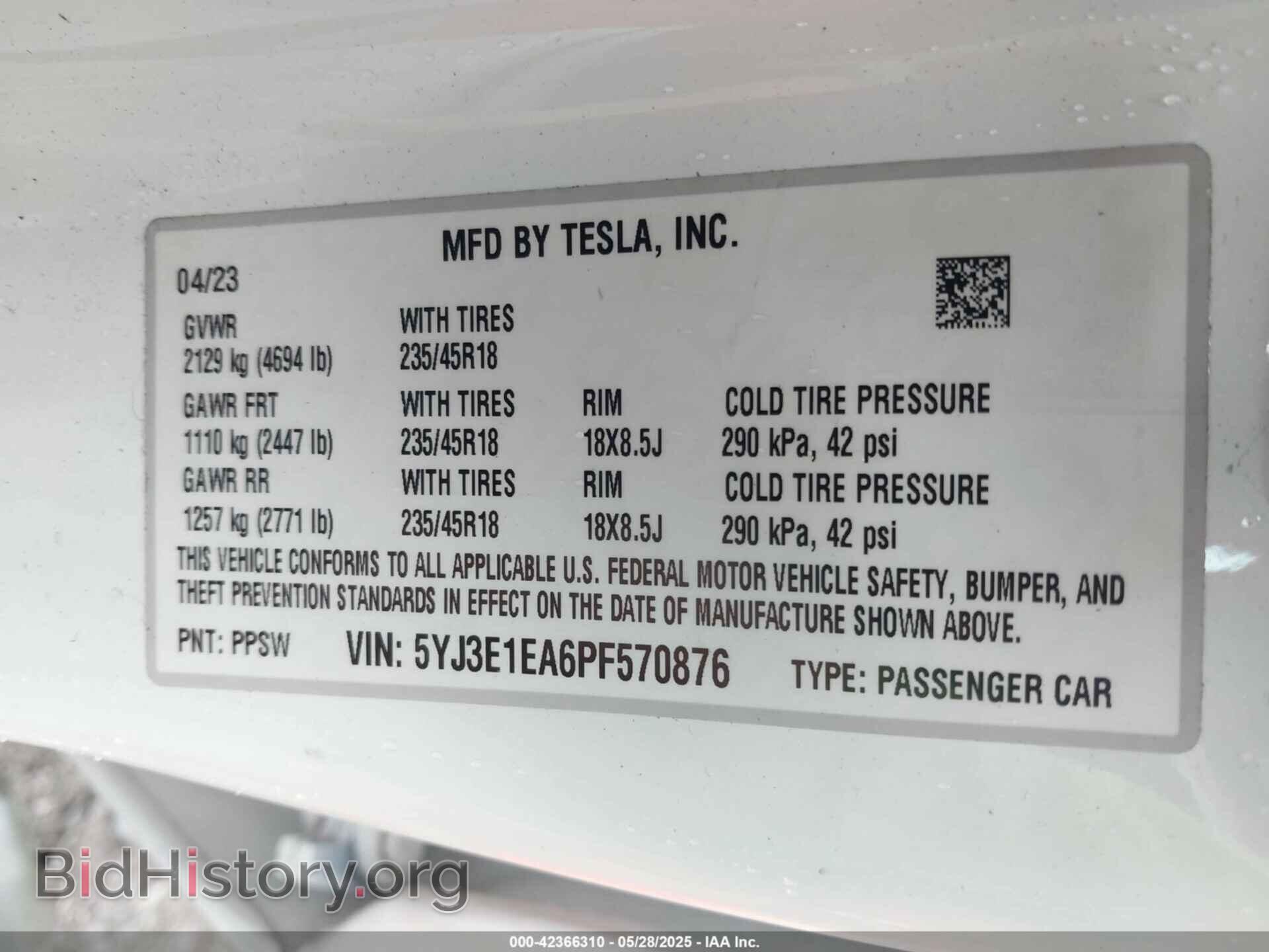 2023 TESLA MODEL 3 - VIN: 5YJ3E1EA6PF570876 - Фото 9