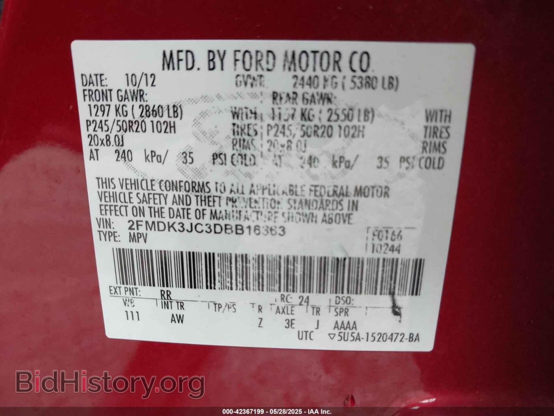 2013 FORD EDGE - VIN: 2FMDK3JC3DBB16363 - Photo 9