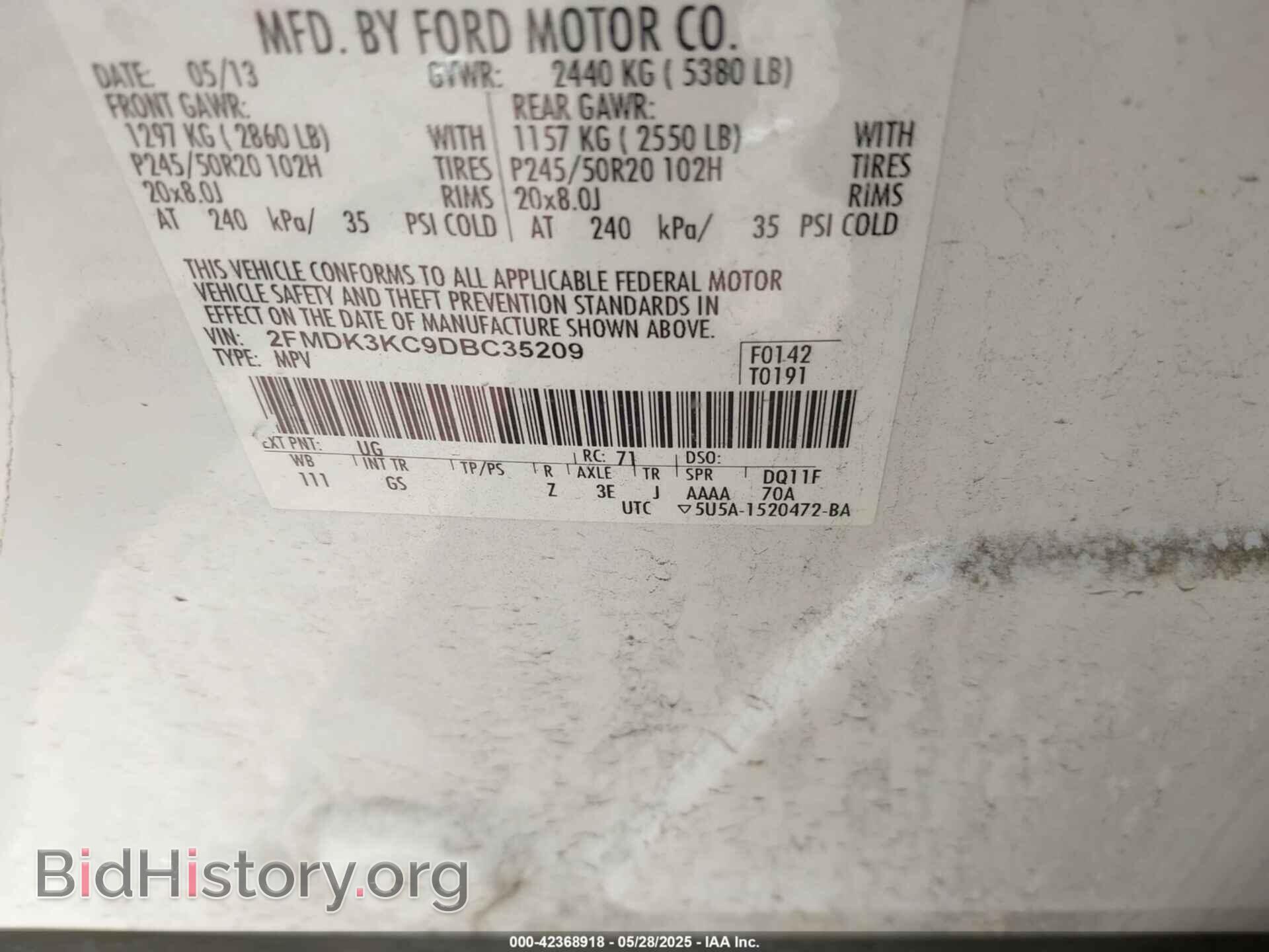 2013 FORD EDGE - VIN: 2FMDK3KC9DBC35209 - Photo 9