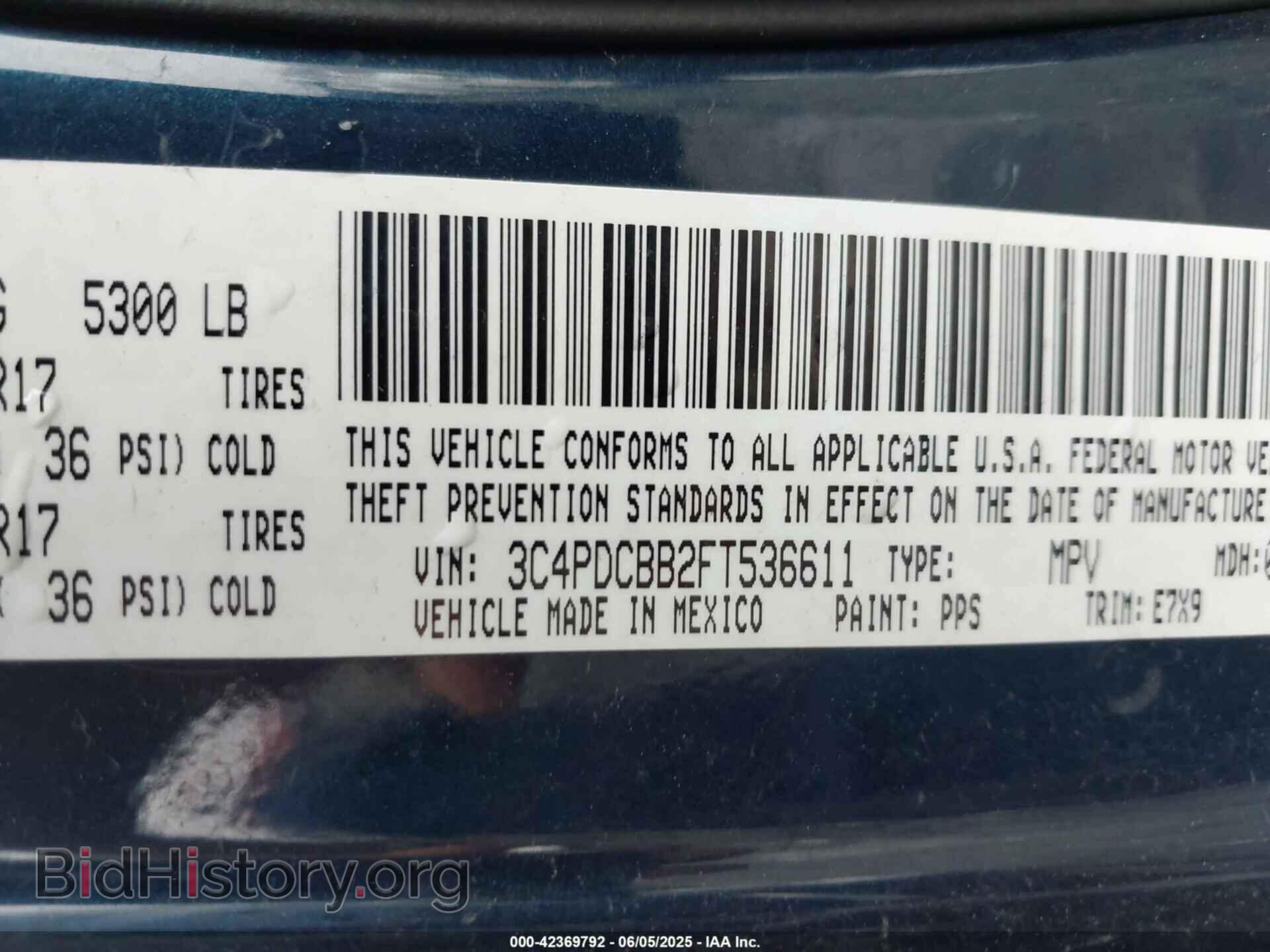 2015 DODGE JOURNEY - VIN: 3C4PDCBB2FT536611 - Photo 9