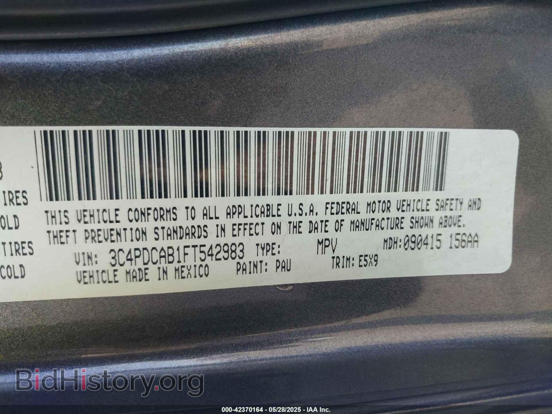 2015 DODGE JOURNEY - VIN: 3C4PDCAB1FT542983 - Фото 9