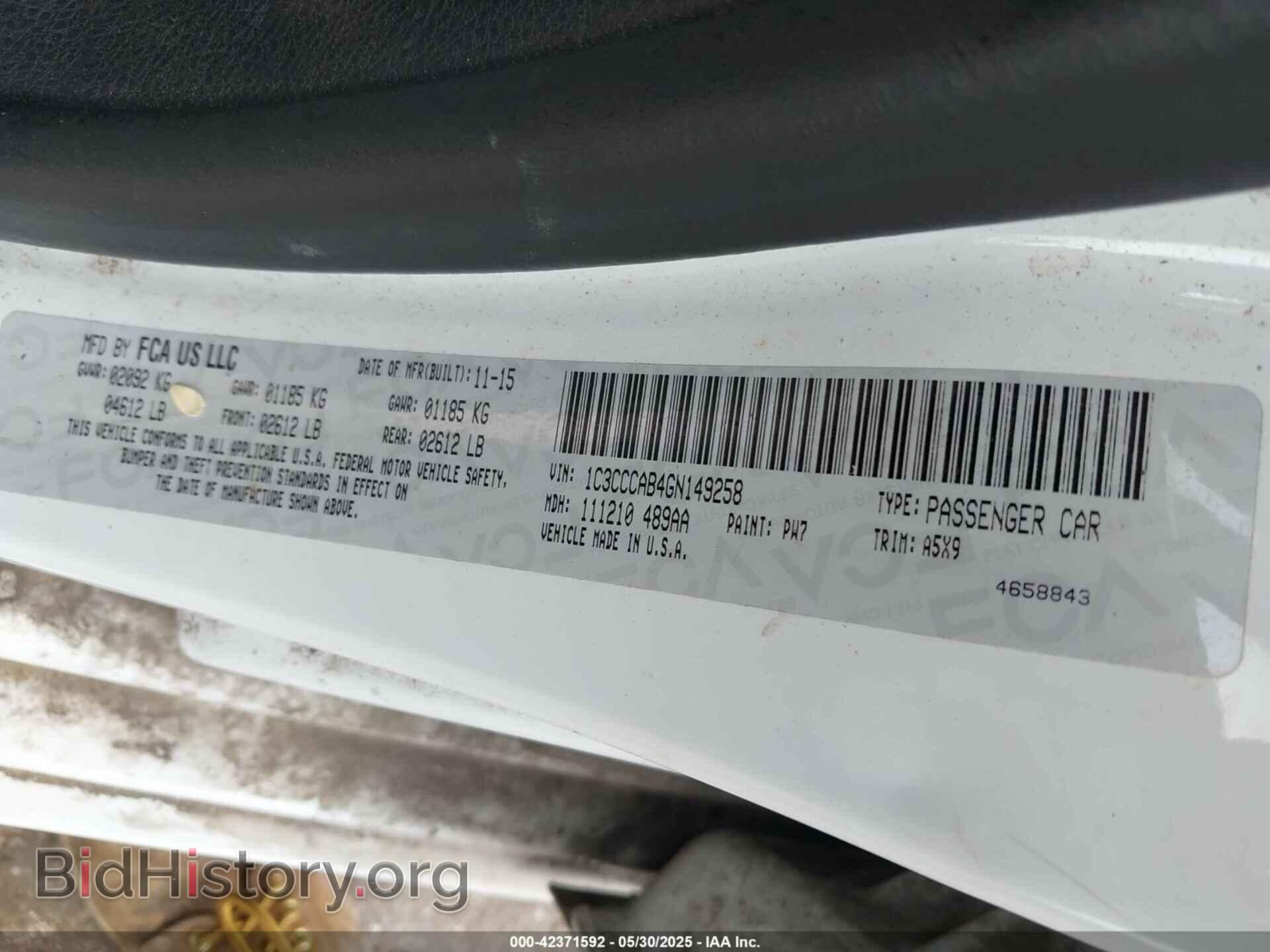2016 CHRYSLER 200 - VIN: 1C3CCCAB4GN149258 - Фото 9