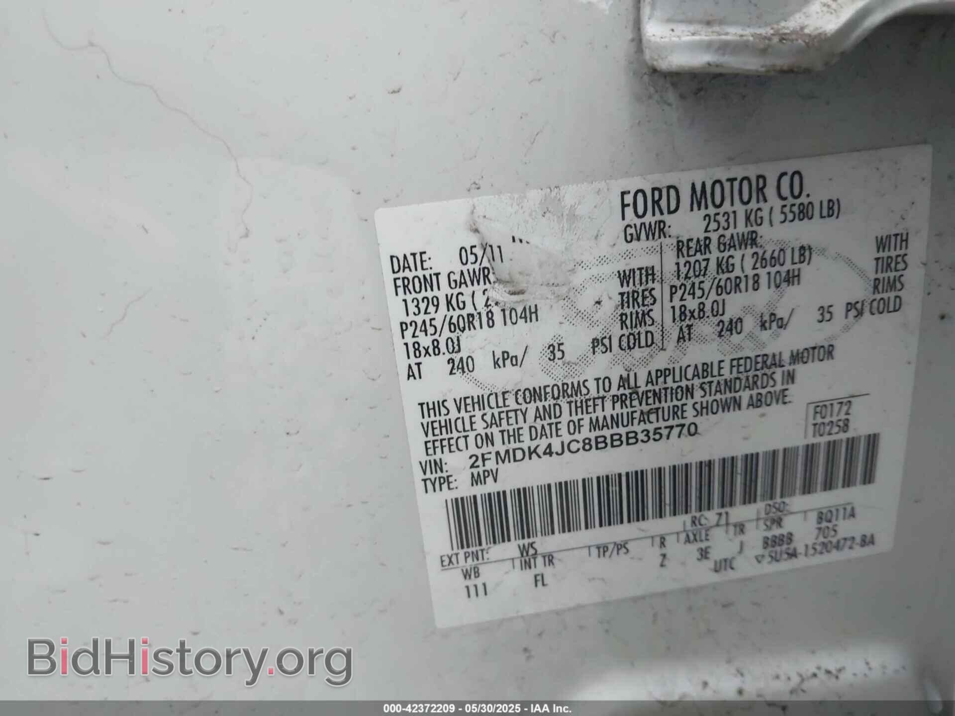 2011 FORD EDGE - VIN: 2FMDK4JC8BBB35770 - Photo 9