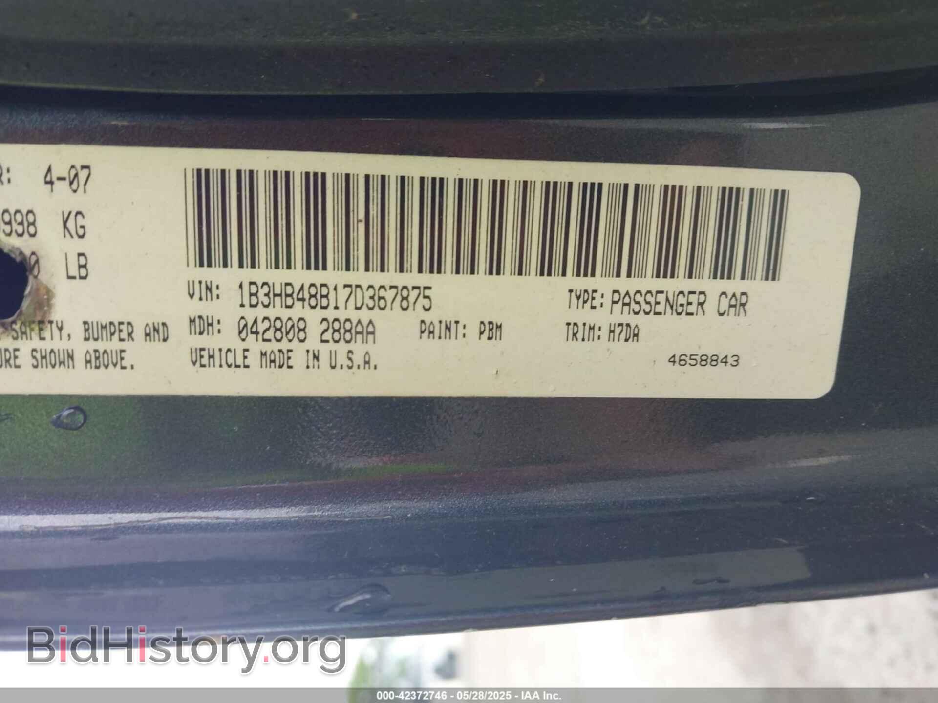 2007 DODGE CALIBER - VIN: 1B3HB48B17D367875 - Фото 9
