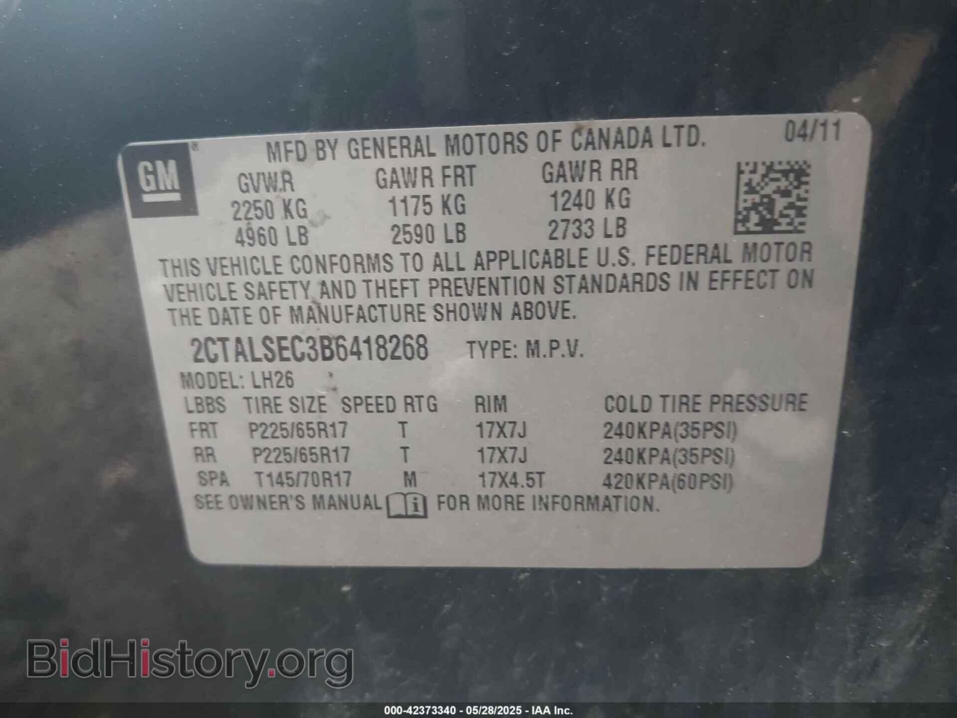2011 GMC TERRAIN - VIN: 2CTALSEC3B6418268 - Photo 9