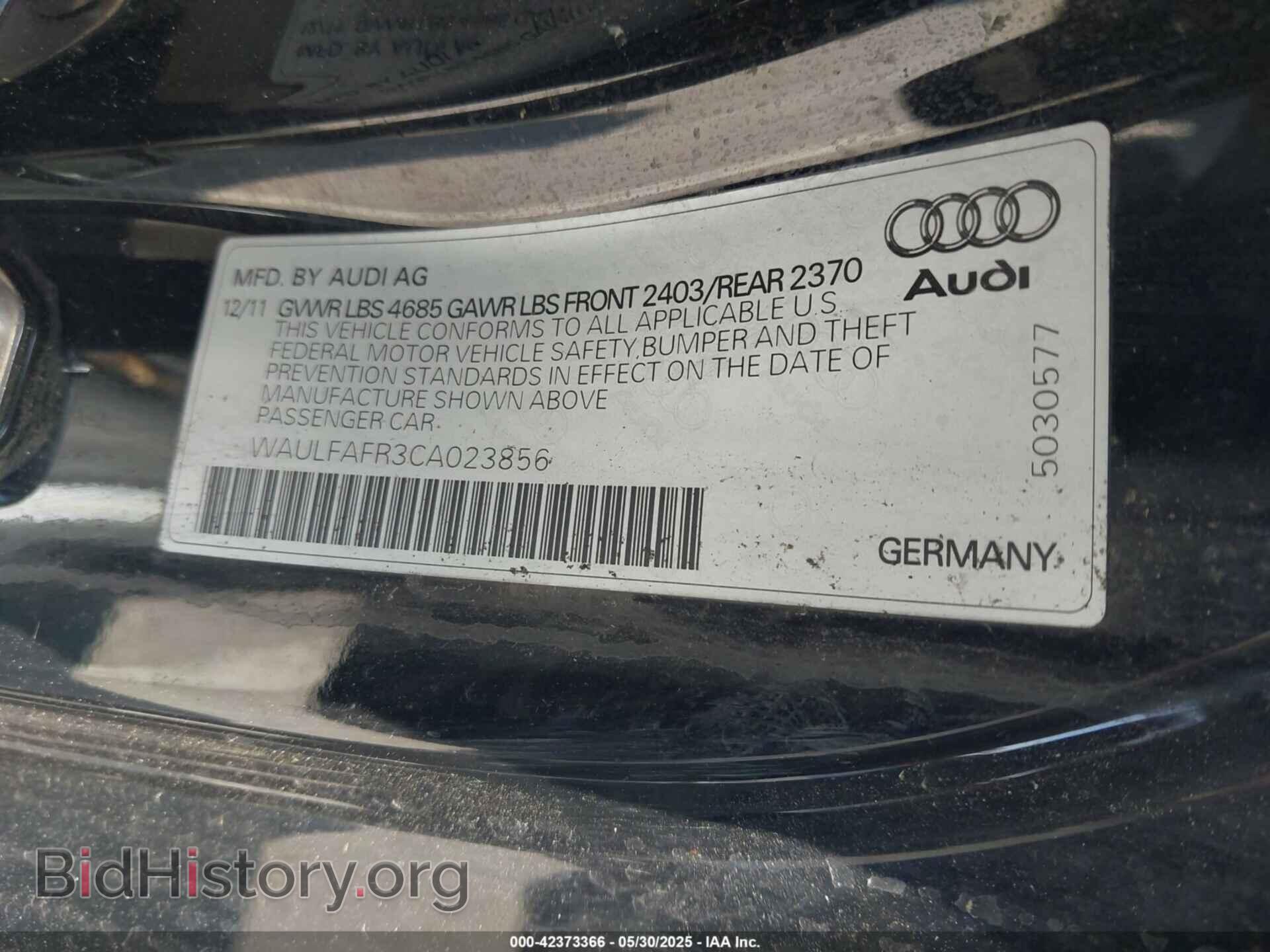 2012 AUDI A5 - VIN: WAULFAFR3CA023856 - Photo 9