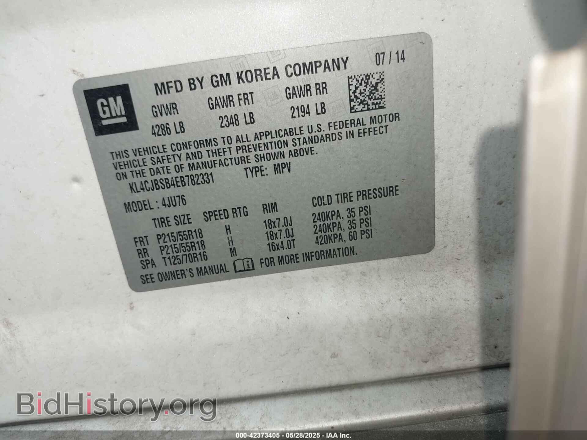 2014 BUICK ENCORE - VIN: KL4CJBSB4EB782331 - Photo 9