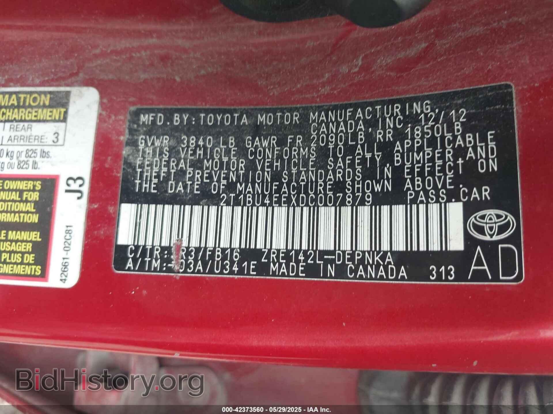 2013 TOYOTA COROLLA - VIN: 2T1BU4EEXDC007879 - Фото 9