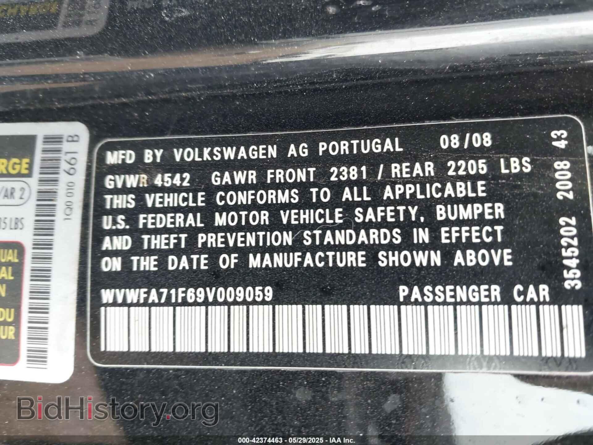 2009 VOLKSWAGEN EOS - VIN: WVWFA71F69V009059 - Фото 9