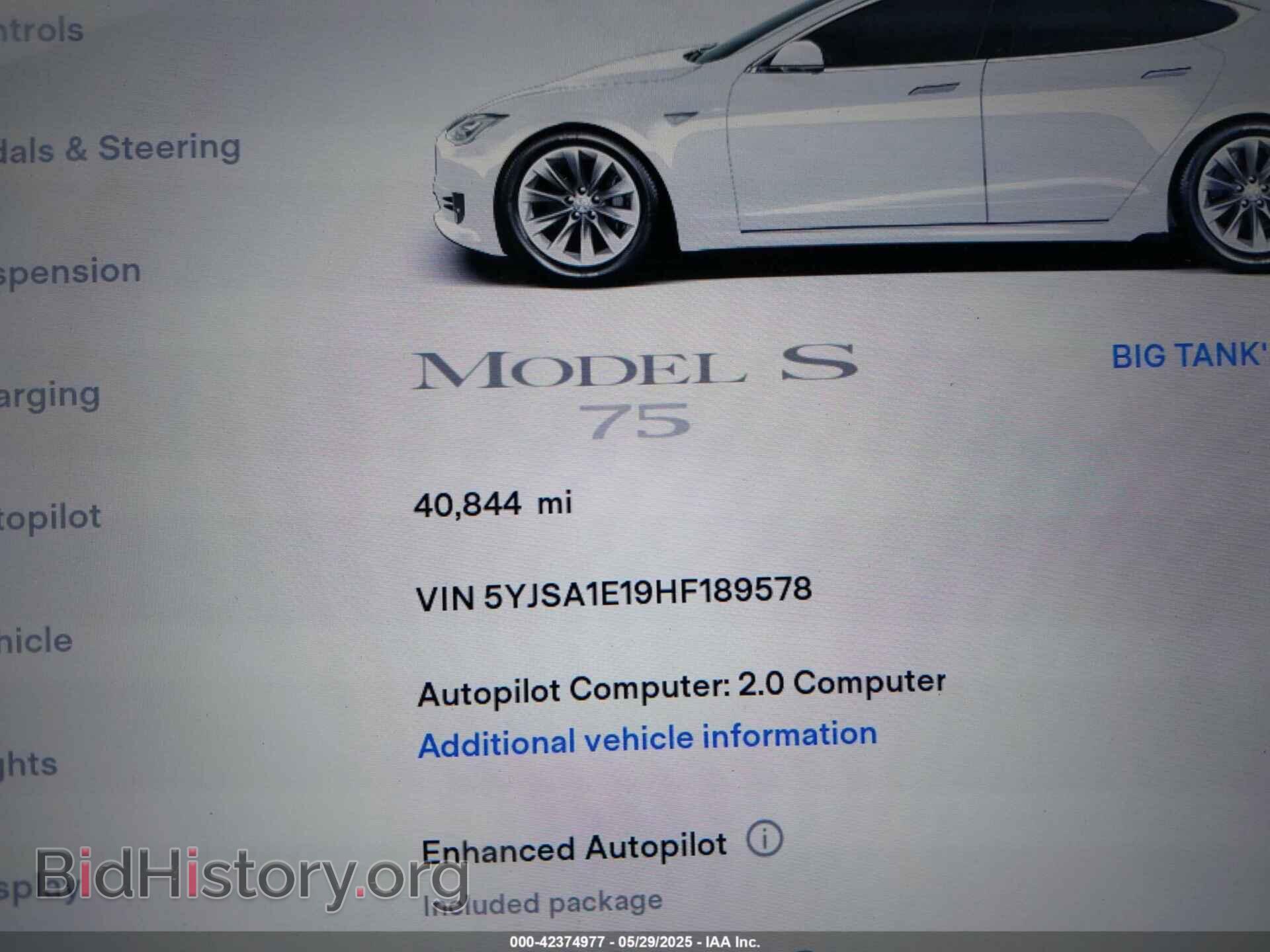 2017 TESLA MODEL S - VIN: 5YJSA1E19HF189578 - Фото 16