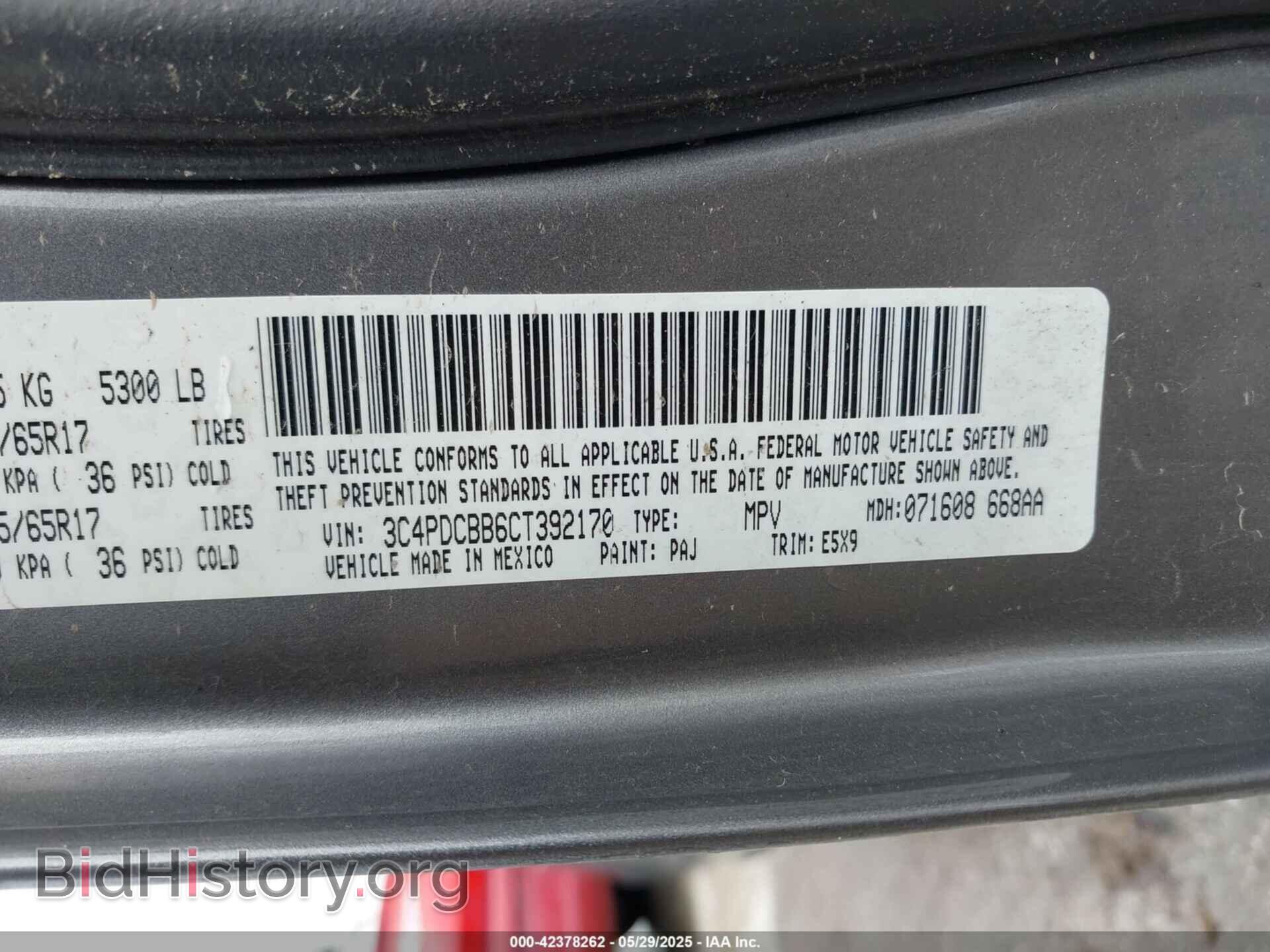 2012 DODGE JOURNEY - VIN: 3C4PDCBB6CT392170 - Фото 9