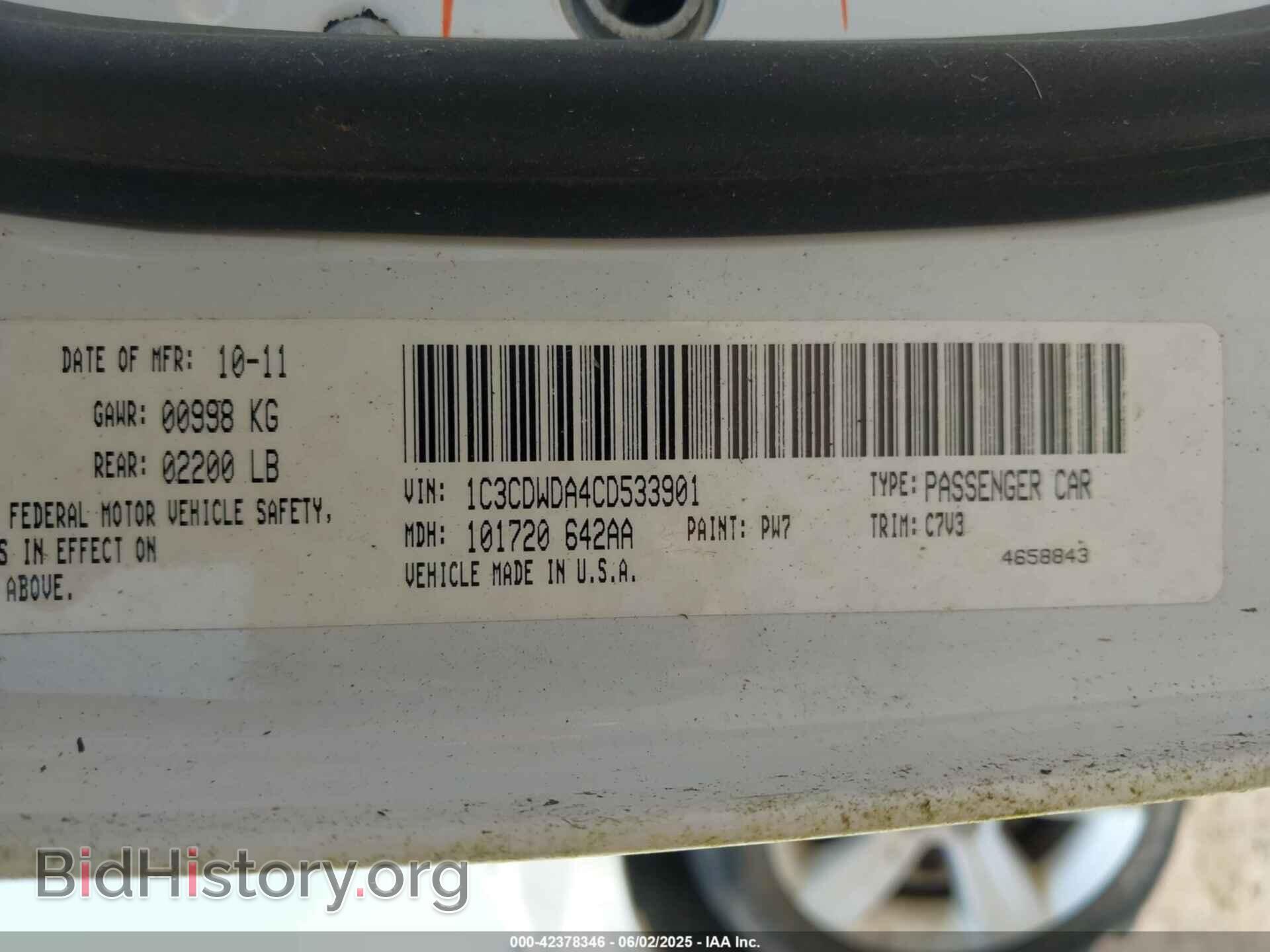2012 DODGE CALIBER - VIN: 1C3CDWDA4CD533901 - Photo 9