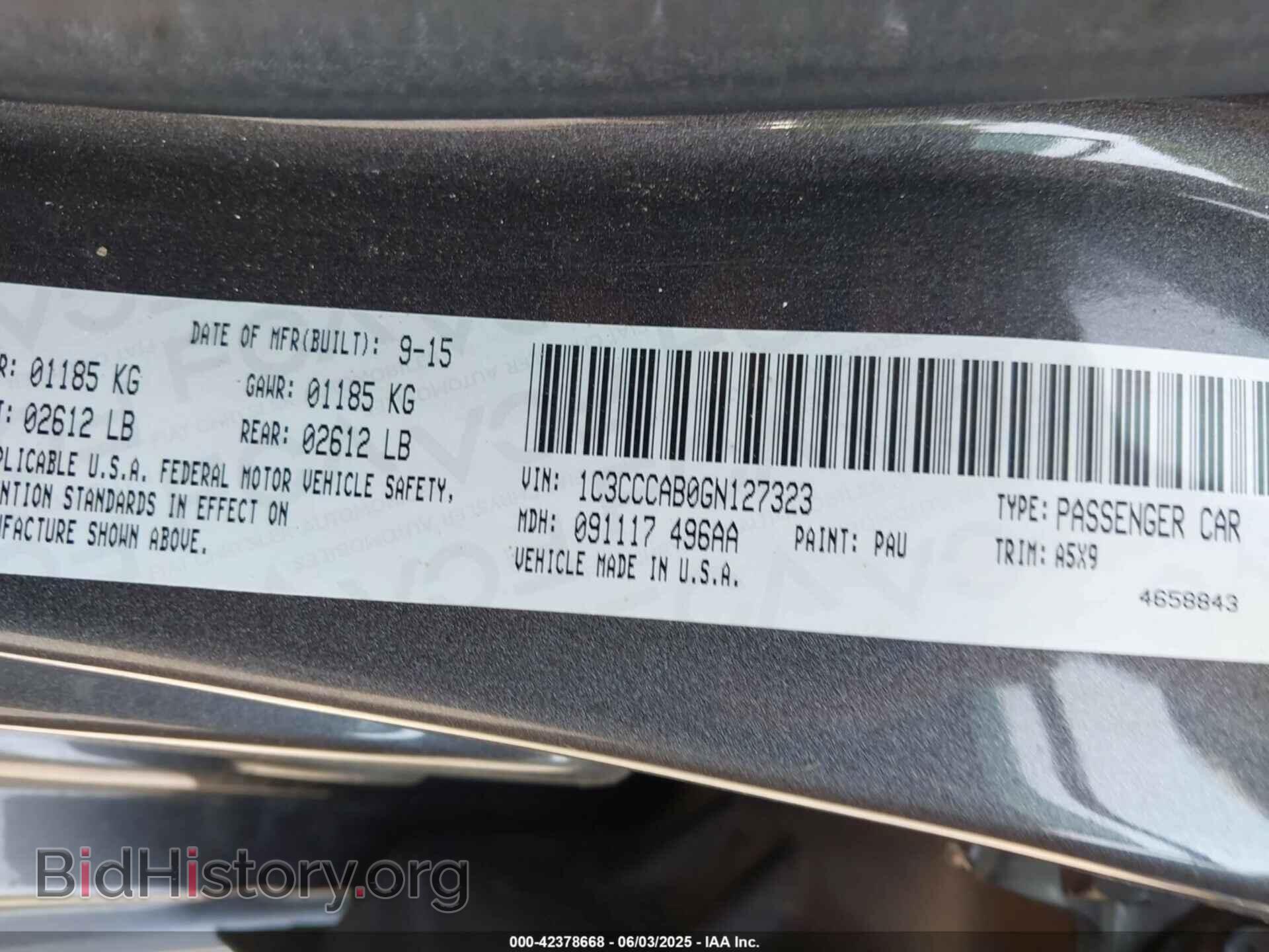 2016 CHRYSLER 200 - VIN: 1C3CCCAB0GN127323 - Фото 9