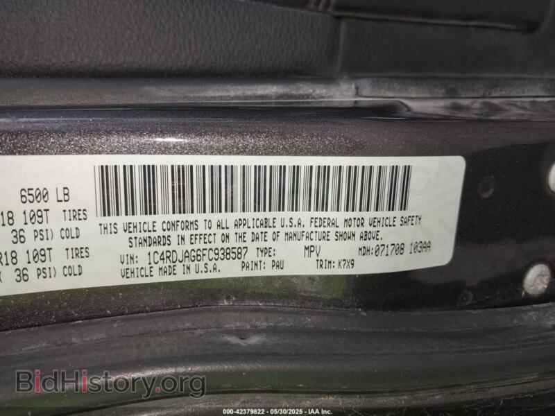 2015 Dodge DURANGO (VIN 1C4RDJAG6FC938587) — photo 9 of 16