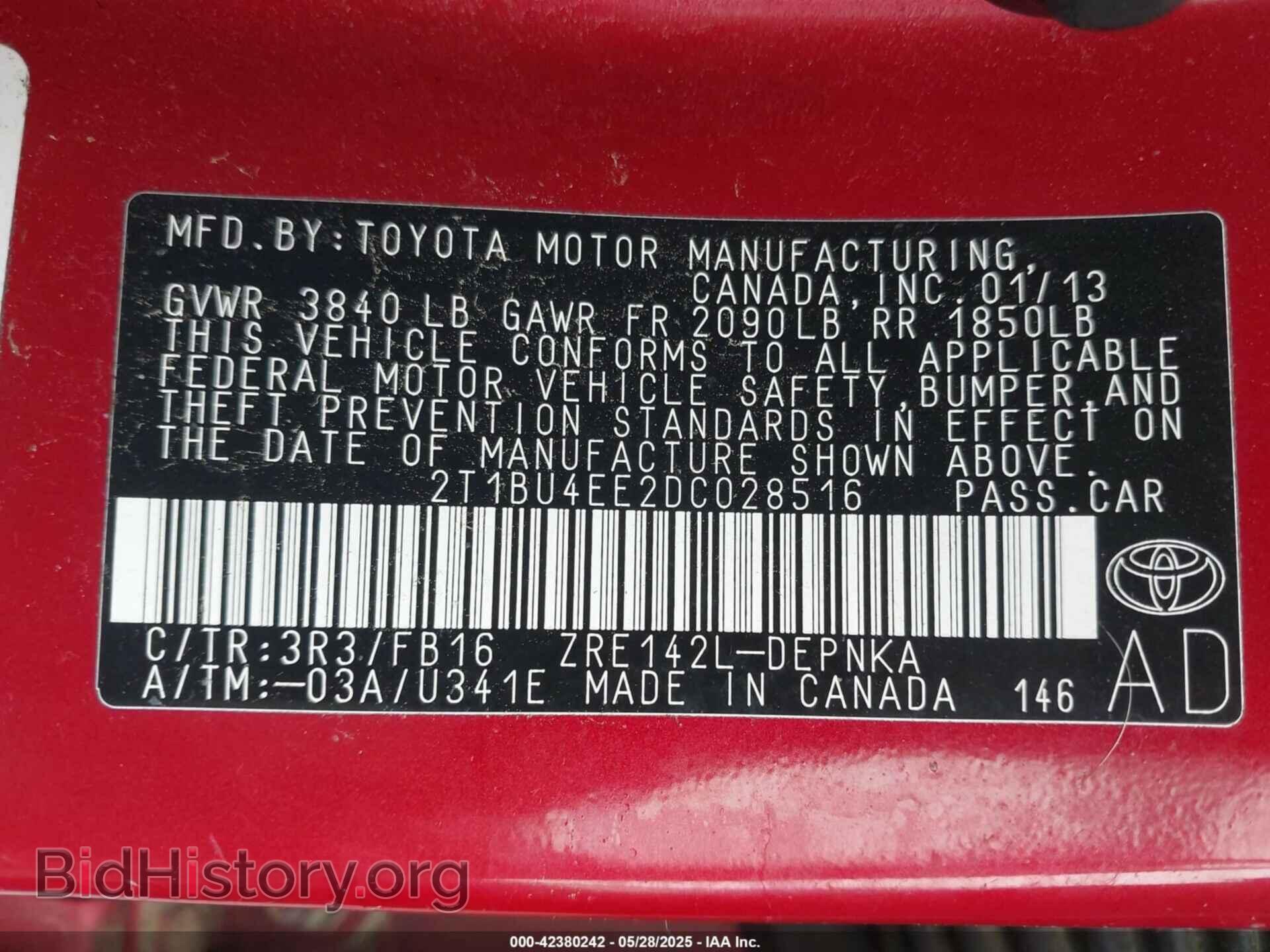 2013 TOYOTA COROLLA - VIN: 2T1BU4EE2DC028516 - Фото 9