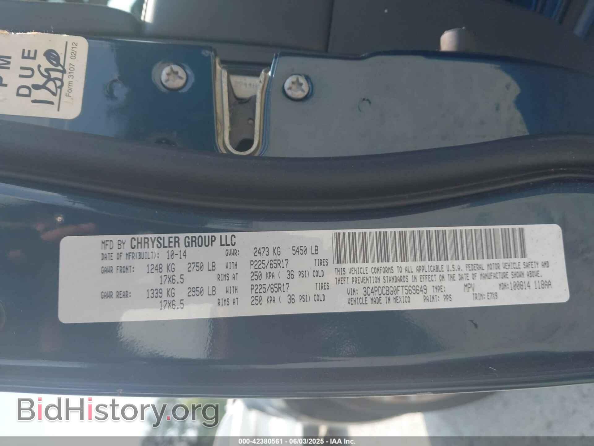 2015 DODGE JOURNEY - VIN: 3C4PDCBG0FT569649 - Фото 9