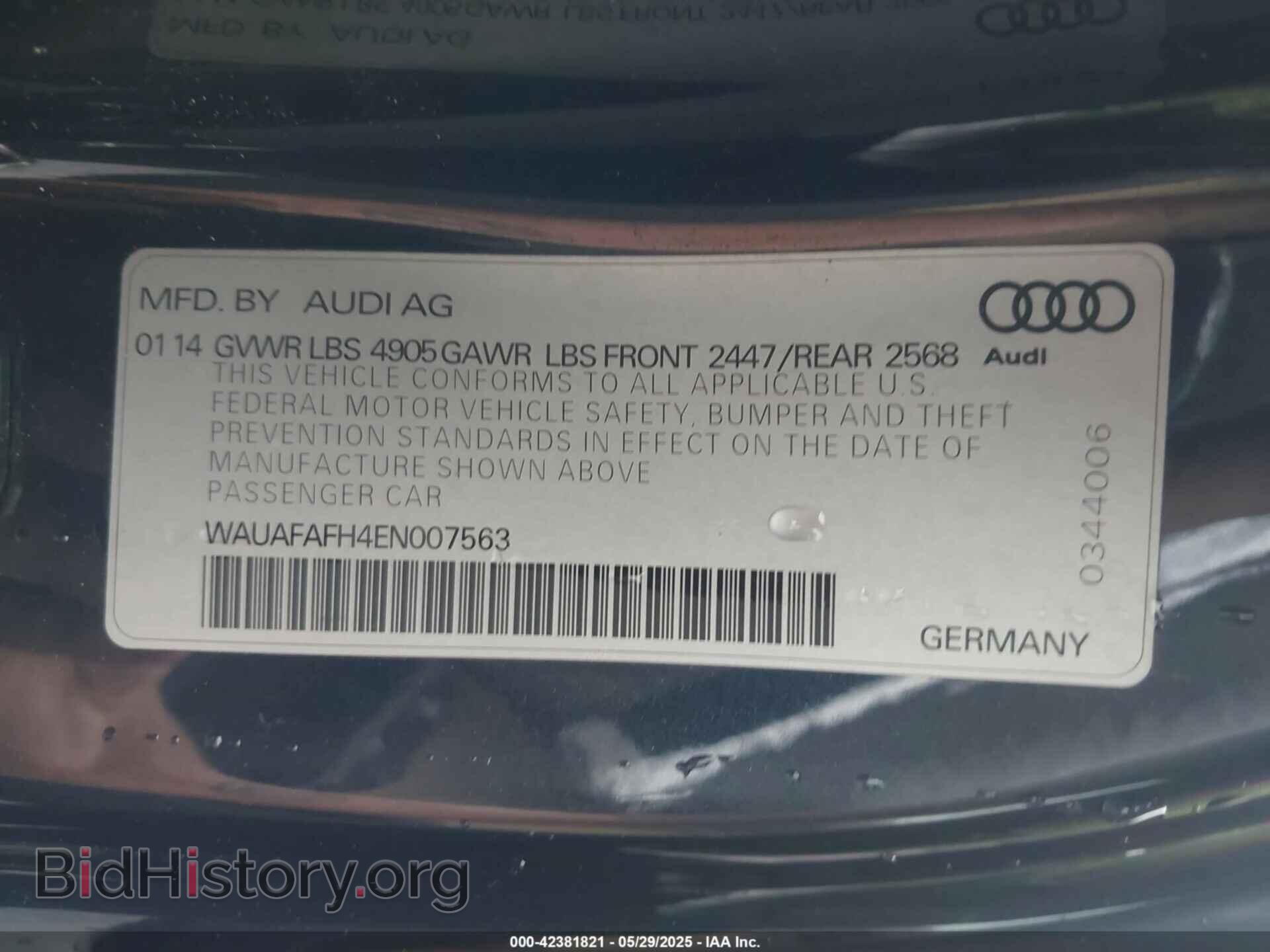2014 AUDI A5 - VIN: WAUAFAFH4EN007563 - Фото 9