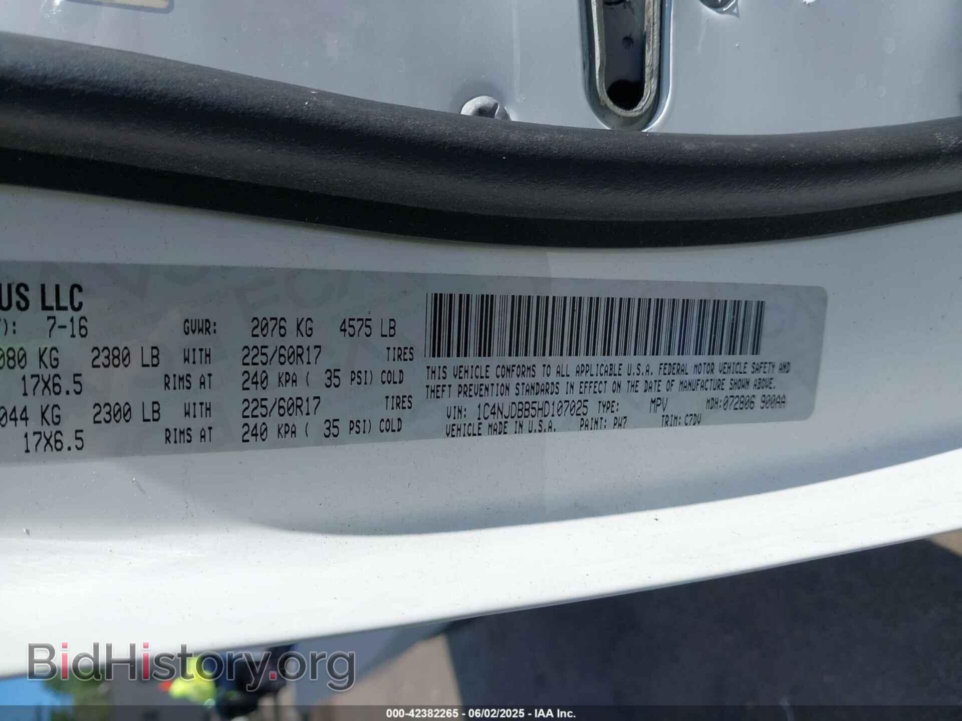 2017 JEEP COMPASS - VIN: 1C4NJDBB5HD107025 - Фото 9
