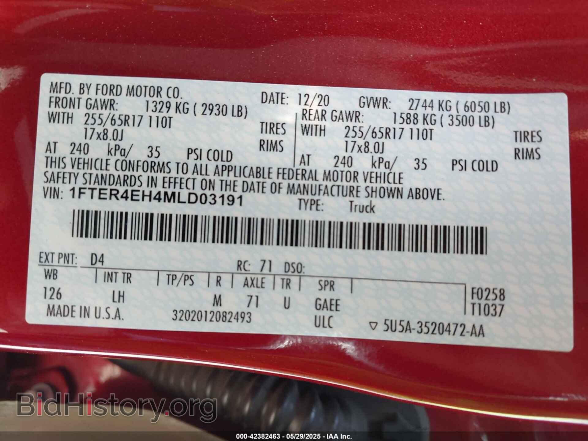 2021 FORD RANGER - VIN: 1FTER4EH4MLD03191 - Фото 9