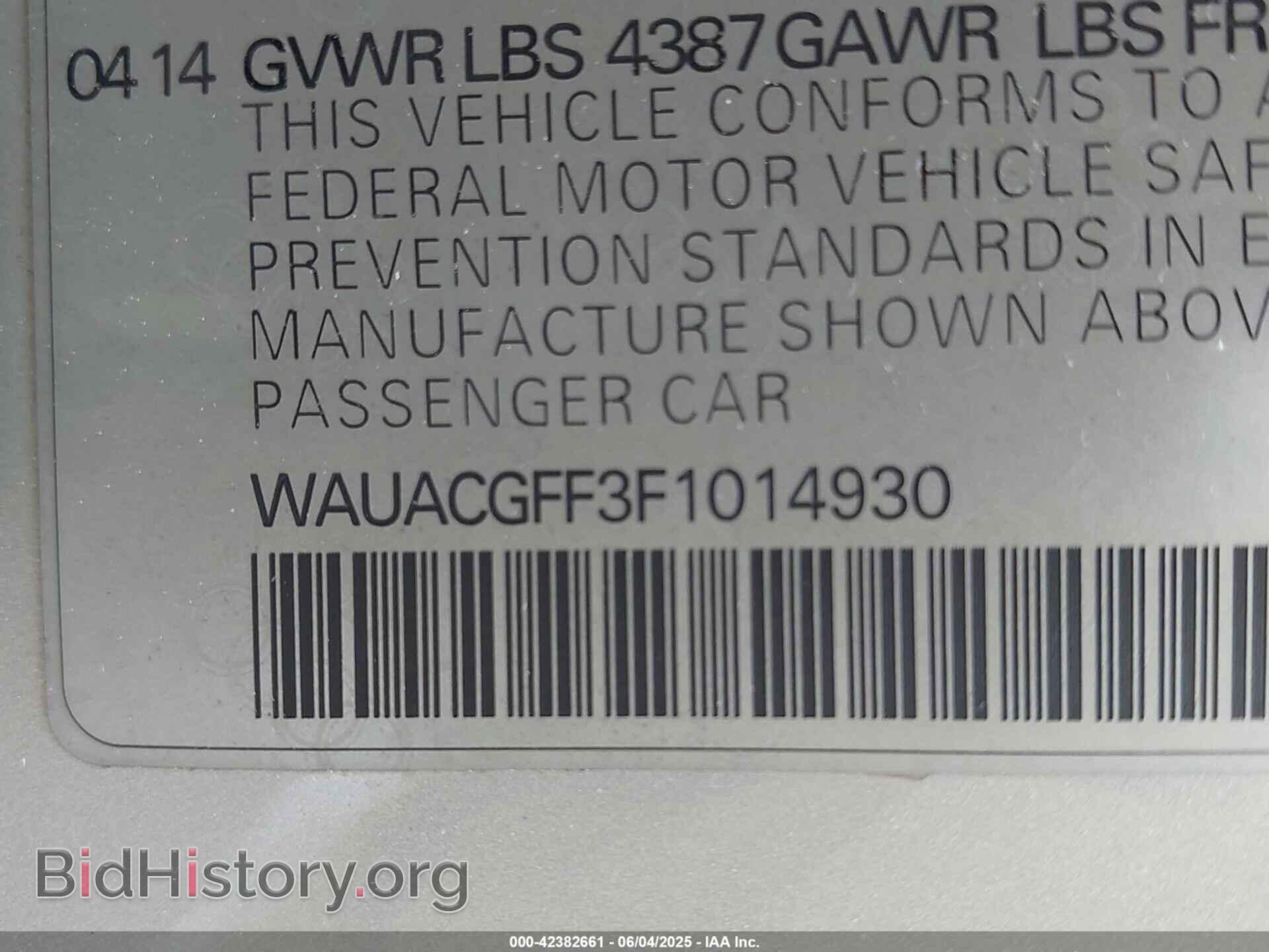 2015 AUDI A3 - VIN: WAUACGFF3F1014930 - Фото 9