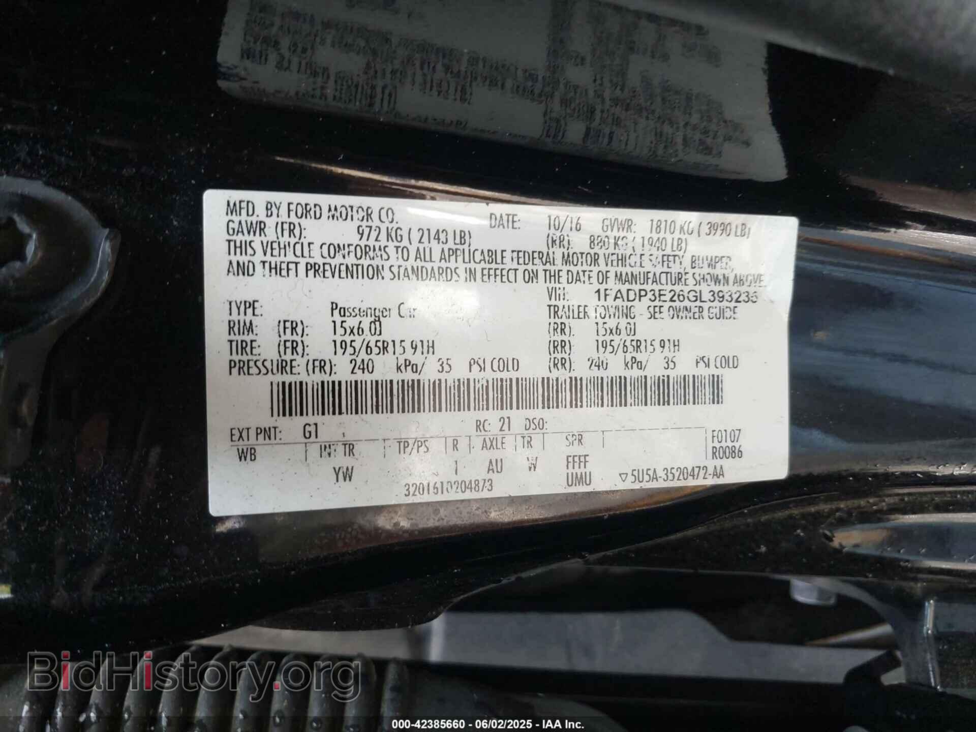 2016 FORD FOCUS - VIN: 1FADP3E26GL393235 - Фото 9