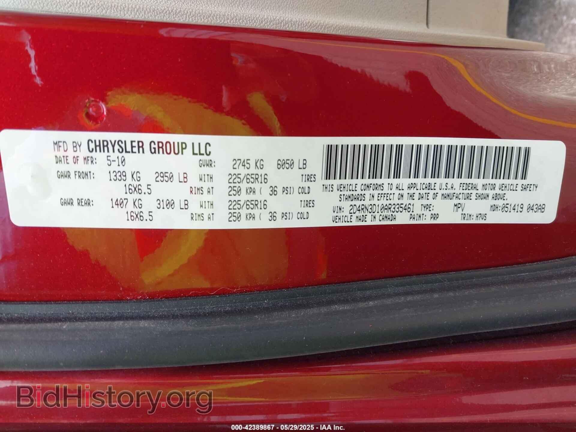 2010 DODGE GRAND CARAVAN - VIN: 2D4RN3D10AR335461 - Фото 9