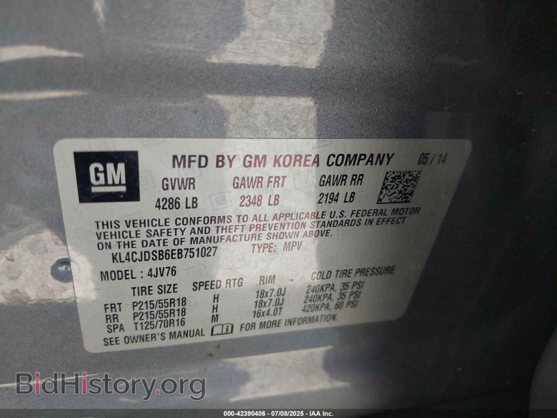 2014 BUICK ENCORE - VIN: KL4CJDSB6EB751027 - Photo 9