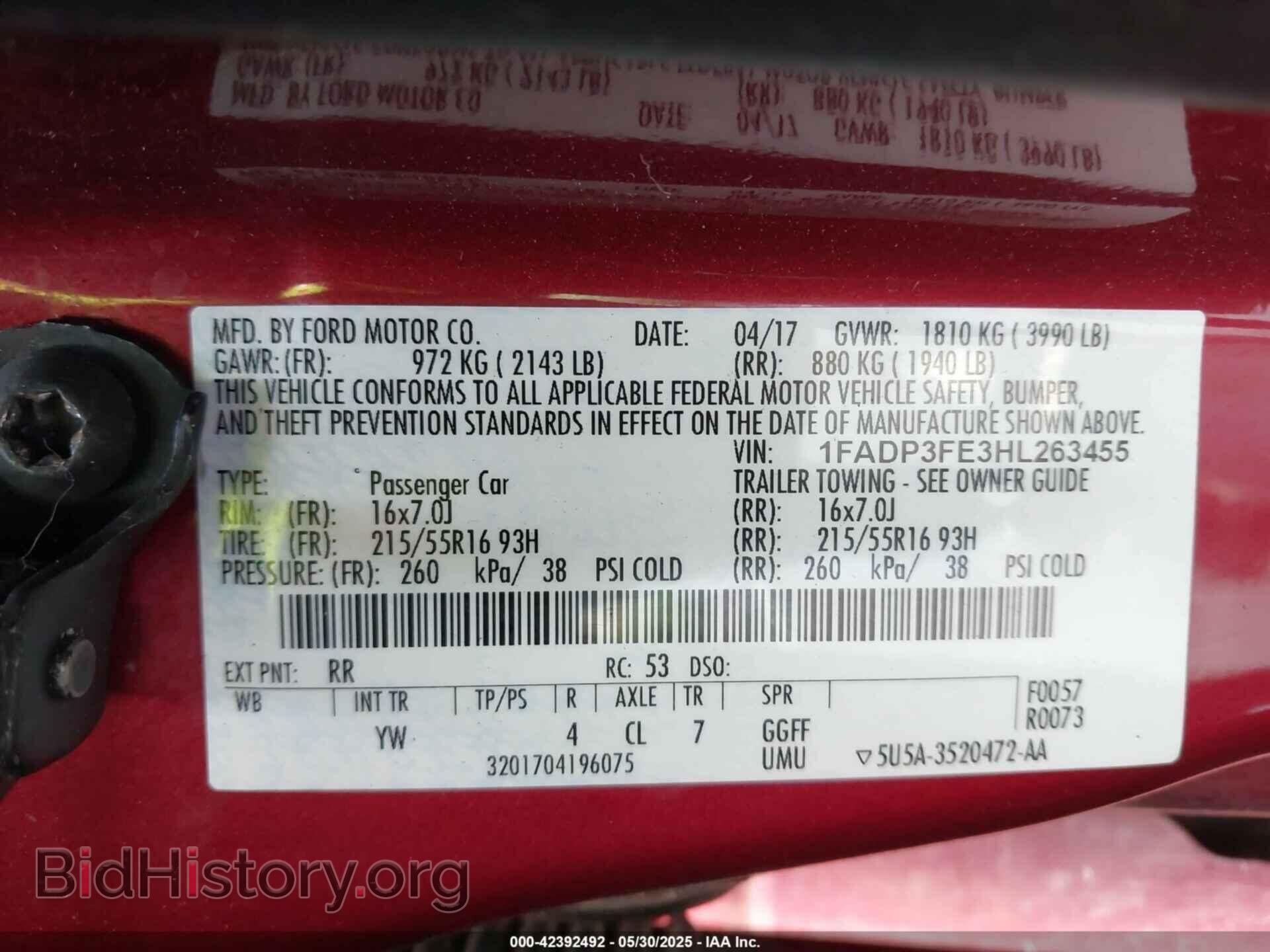 2017 FORD FOCUS - VIN: 1FADP3FE3HL263455 - Фото 9