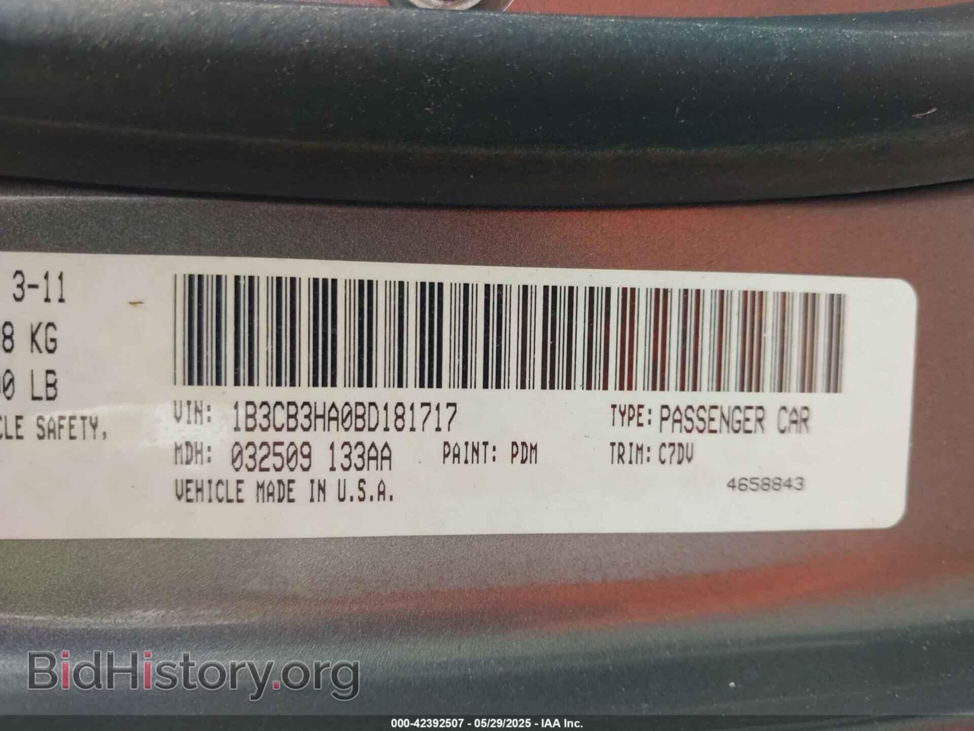 2011 DODGE CALIBER - VIN: 1B3CB3HA0BD181717 - Фото 9