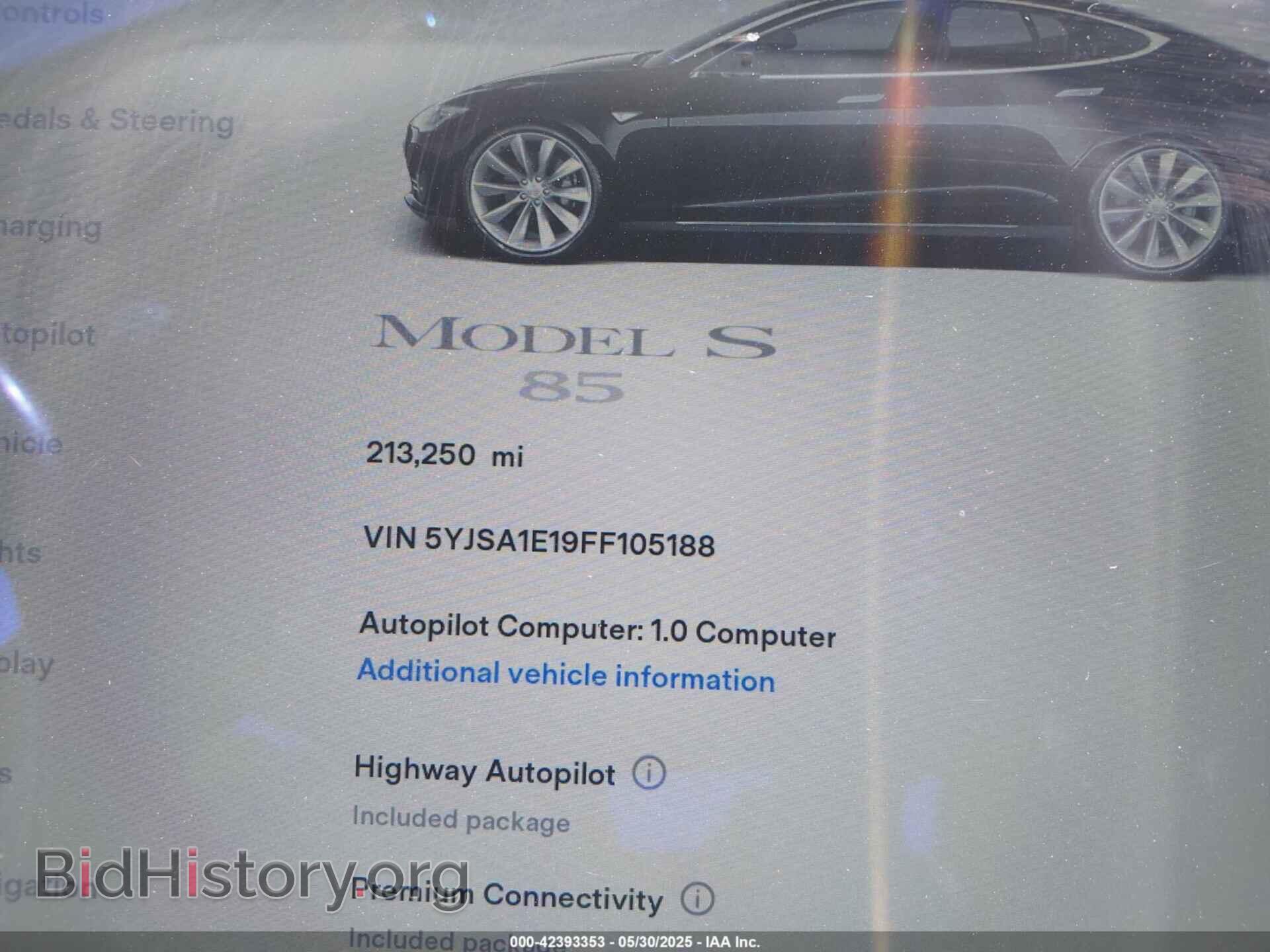 2015 TESLA MODEL S - VIN: 5YJSA1E19FF105188 - Фото 7