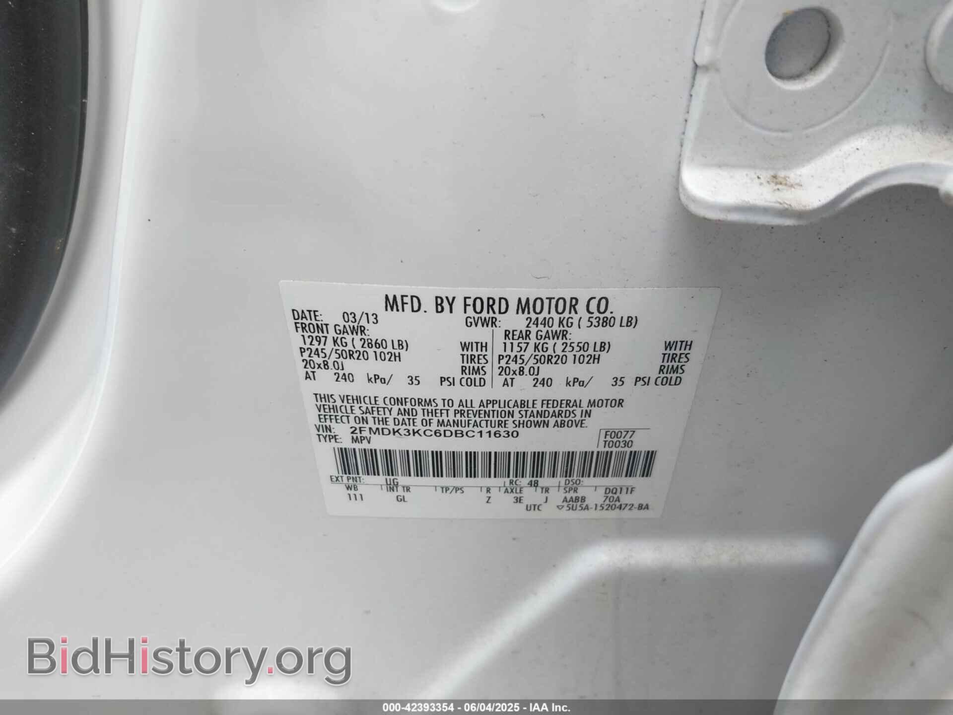 2013 FORD EDGE - VIN: 2FMDK3KC6DBC11630 - Фото 9