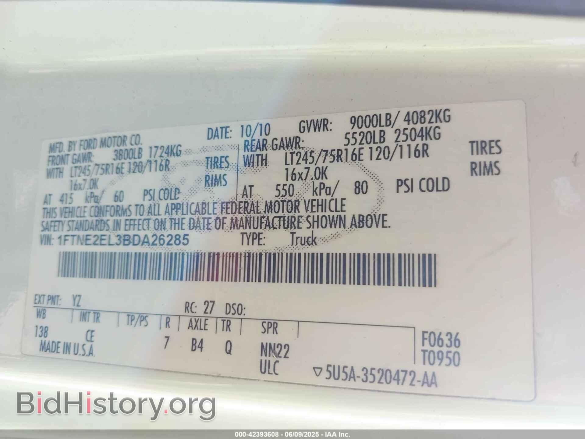 2011 FORD E-250 - VIN: 1FTNE2EL3BDA26285 - Photo 9