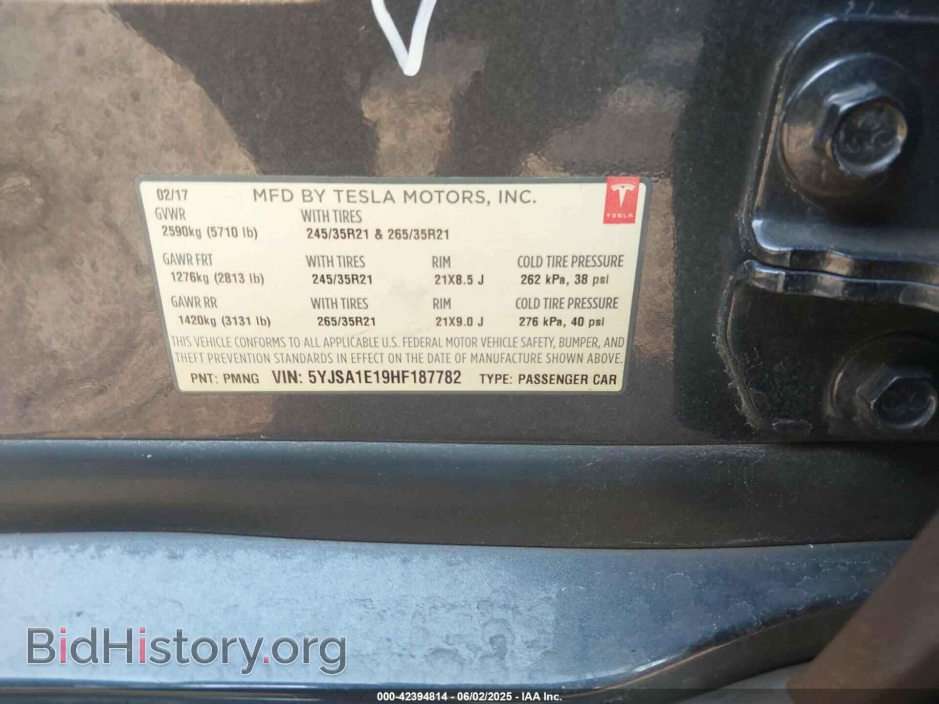 2017 TESLA MODEL S - VIN: 5YJSA1E19HF187782 - Photo 9