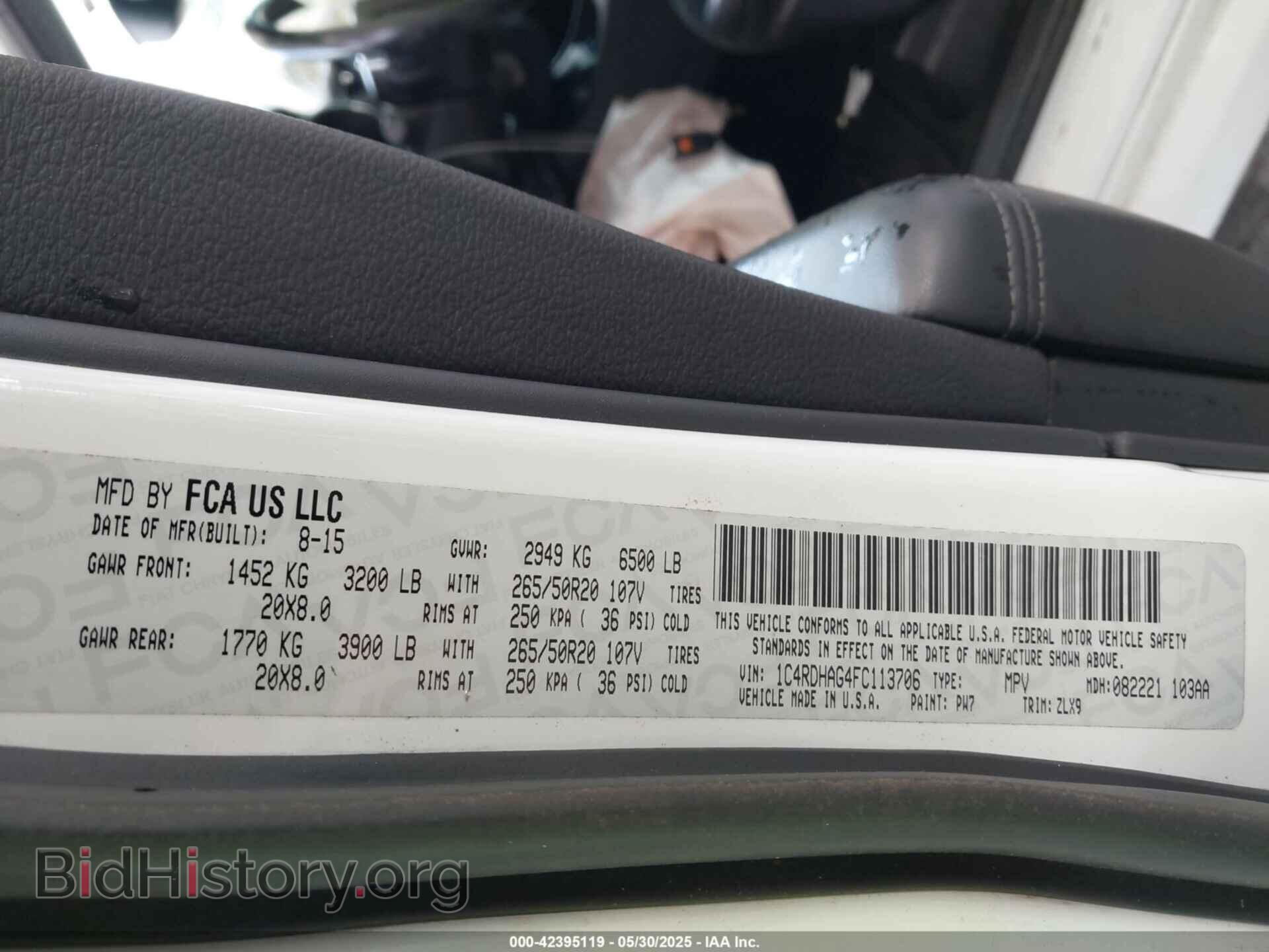 2015 DODGE DURANGO - VIN: 1C4RDHAG4FC113706 - Photo 9