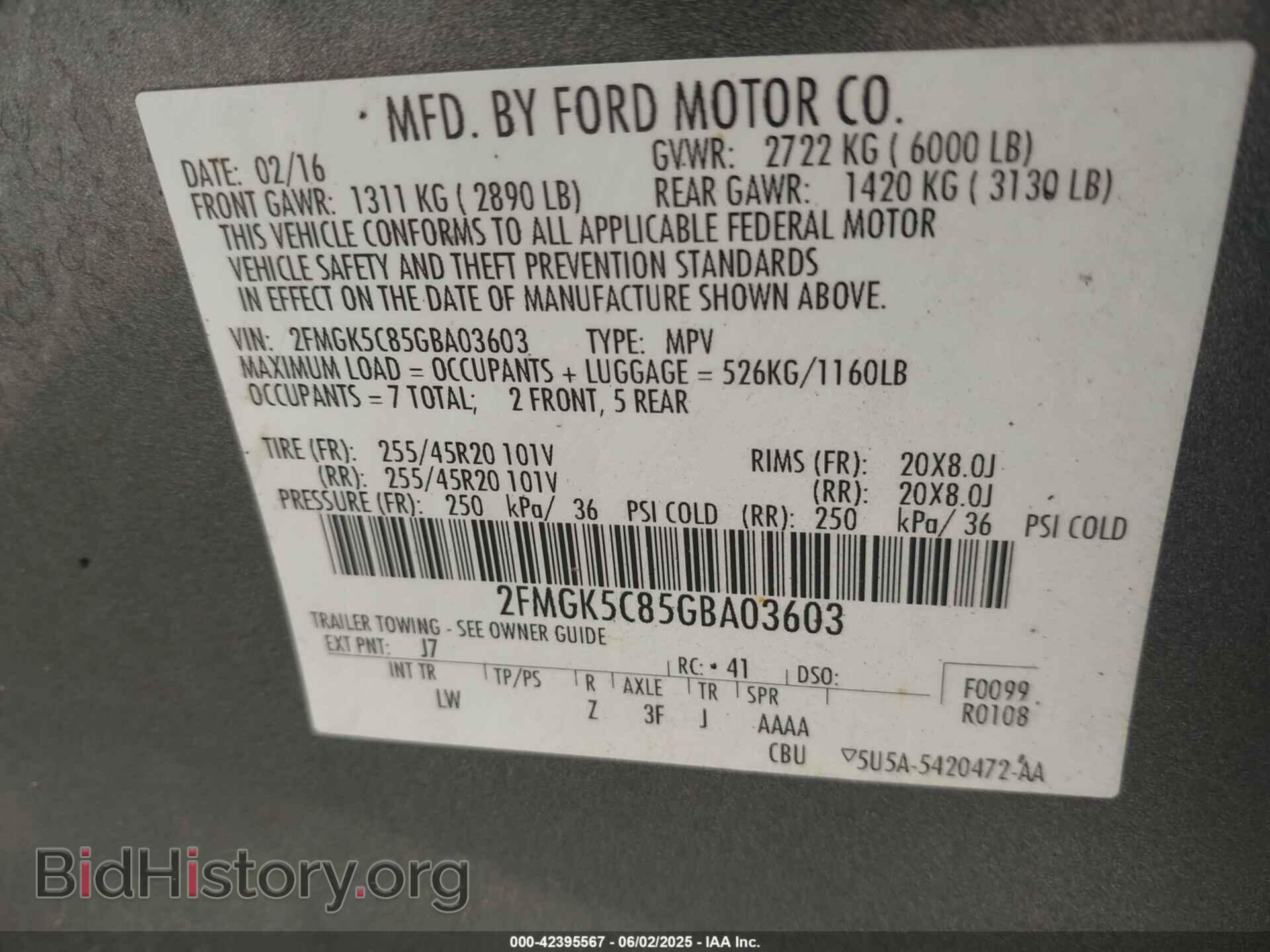 2016 FORD FLEX - VIN: 2FMGK5C85GBA03603 - Photo 9