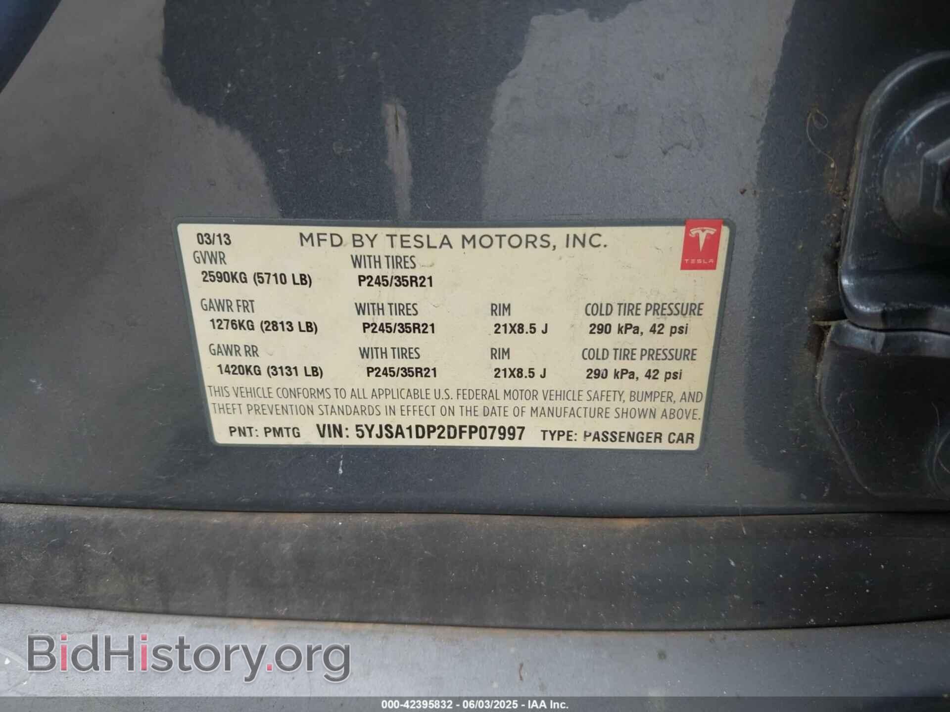 2013 TESLA MODEL S - VIN: 5YJSA1DP2DFP07997 - Photo 9