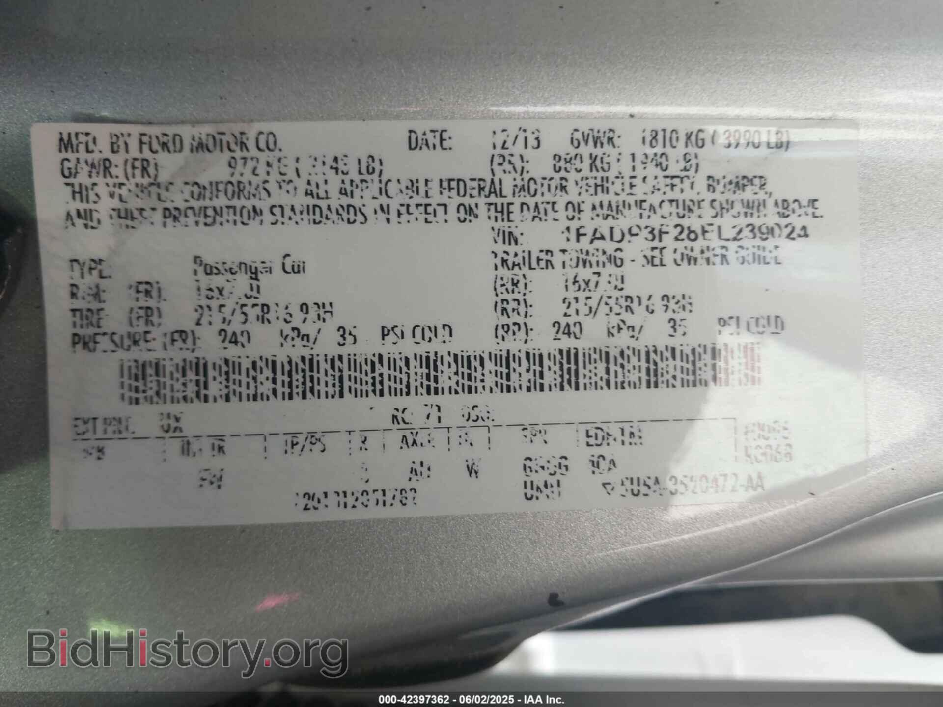 2014 FORD FOCUS - VIN: 1FADP3F28EL239024 - Photo 9
