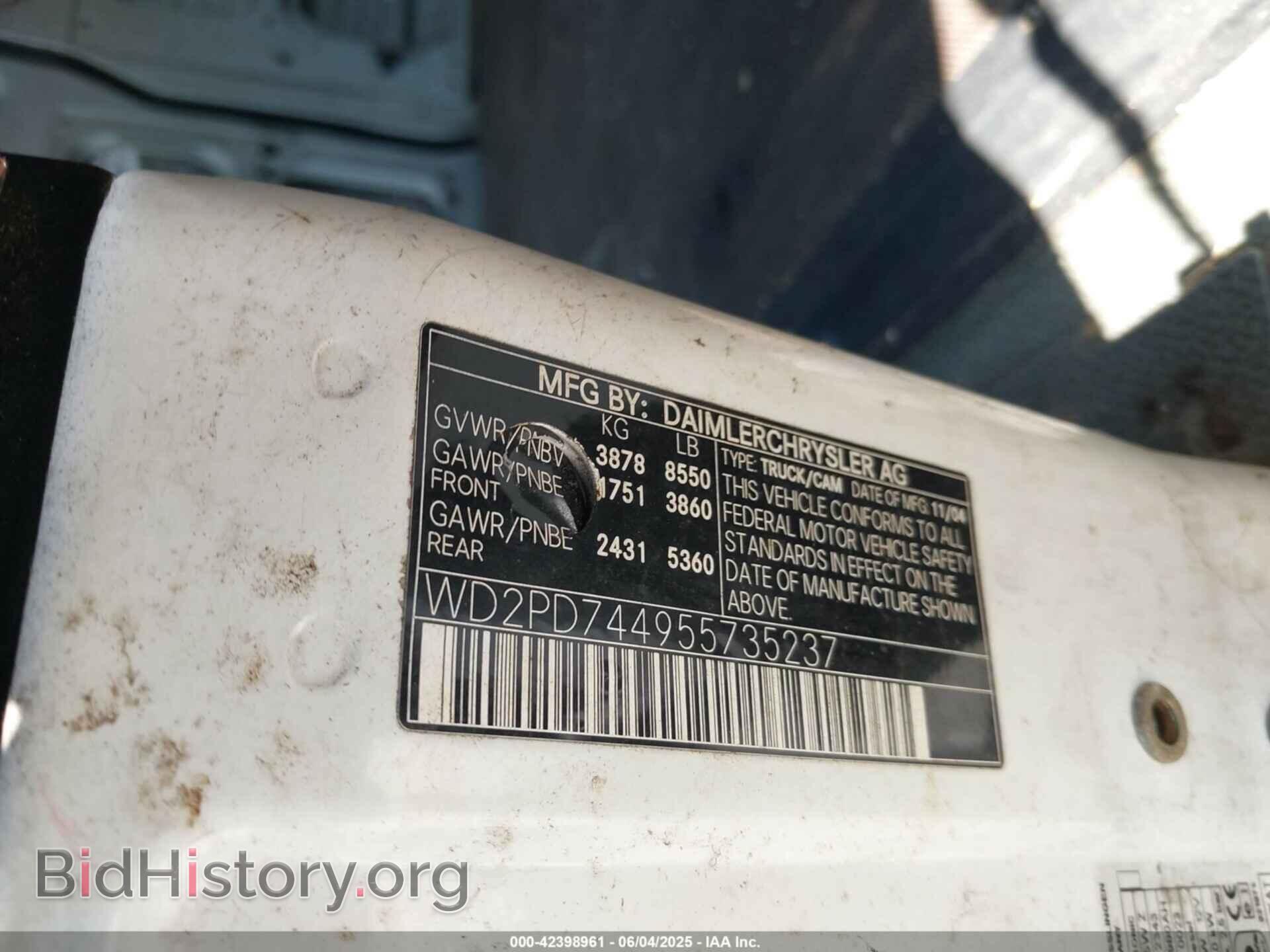 2005 DODGE SPRINTER VAN 2500 - VIN: WD2PD744955735237 - Photo 9