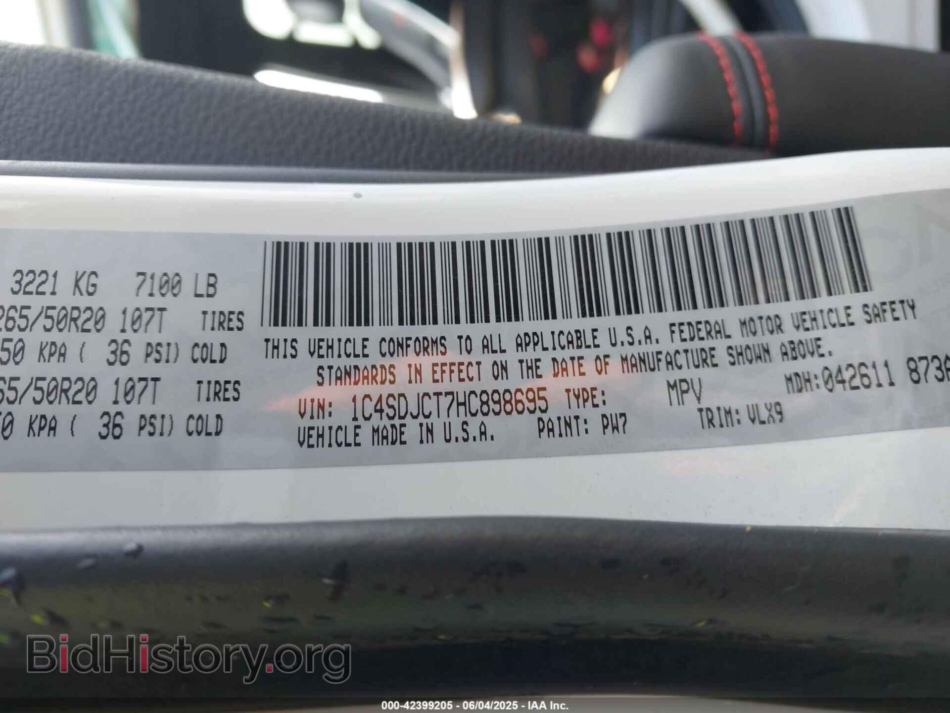 2017 DODGE DURANGO - VIN: 1C4SDJCT7HC898695 - Photo 9