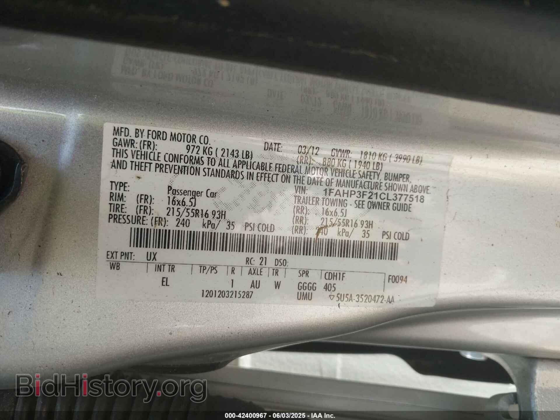 2012 FORD FOCUS - VIN: 1FAHP3F21CL377518 - Photo 9