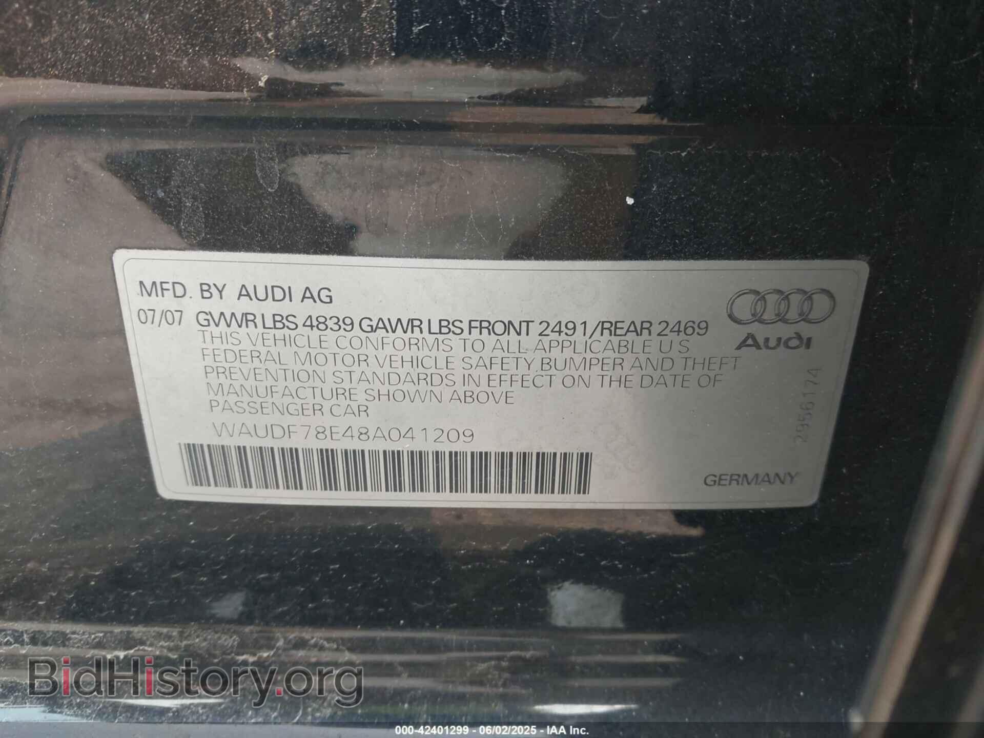 2008 AUDI A4 - VIN: WAUDF78E48A041209 - Фото 9