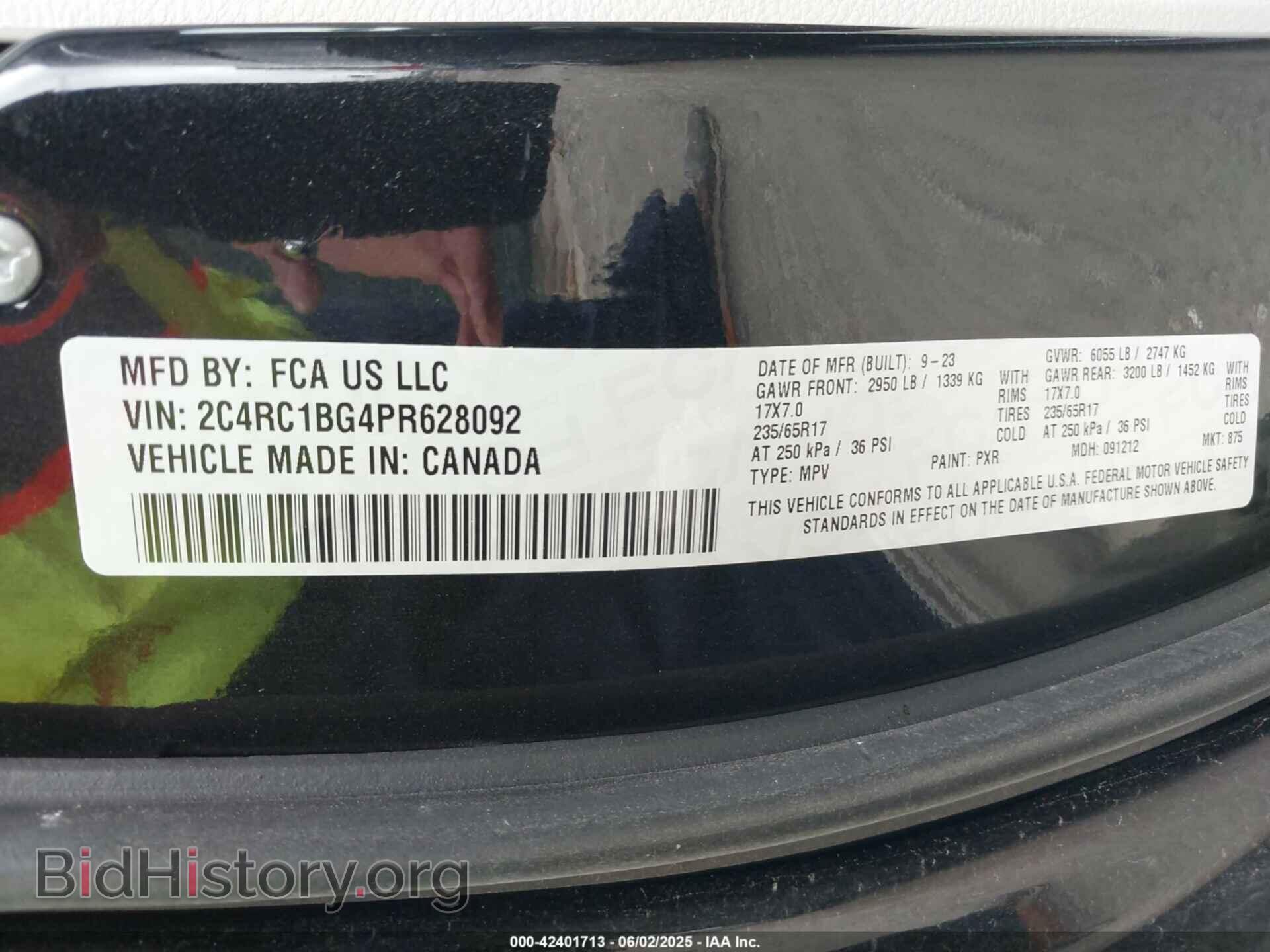 2023 CHRYSLER PACIFICA - VIN: 2C4RC1BG4PR628092 - Фото 9
