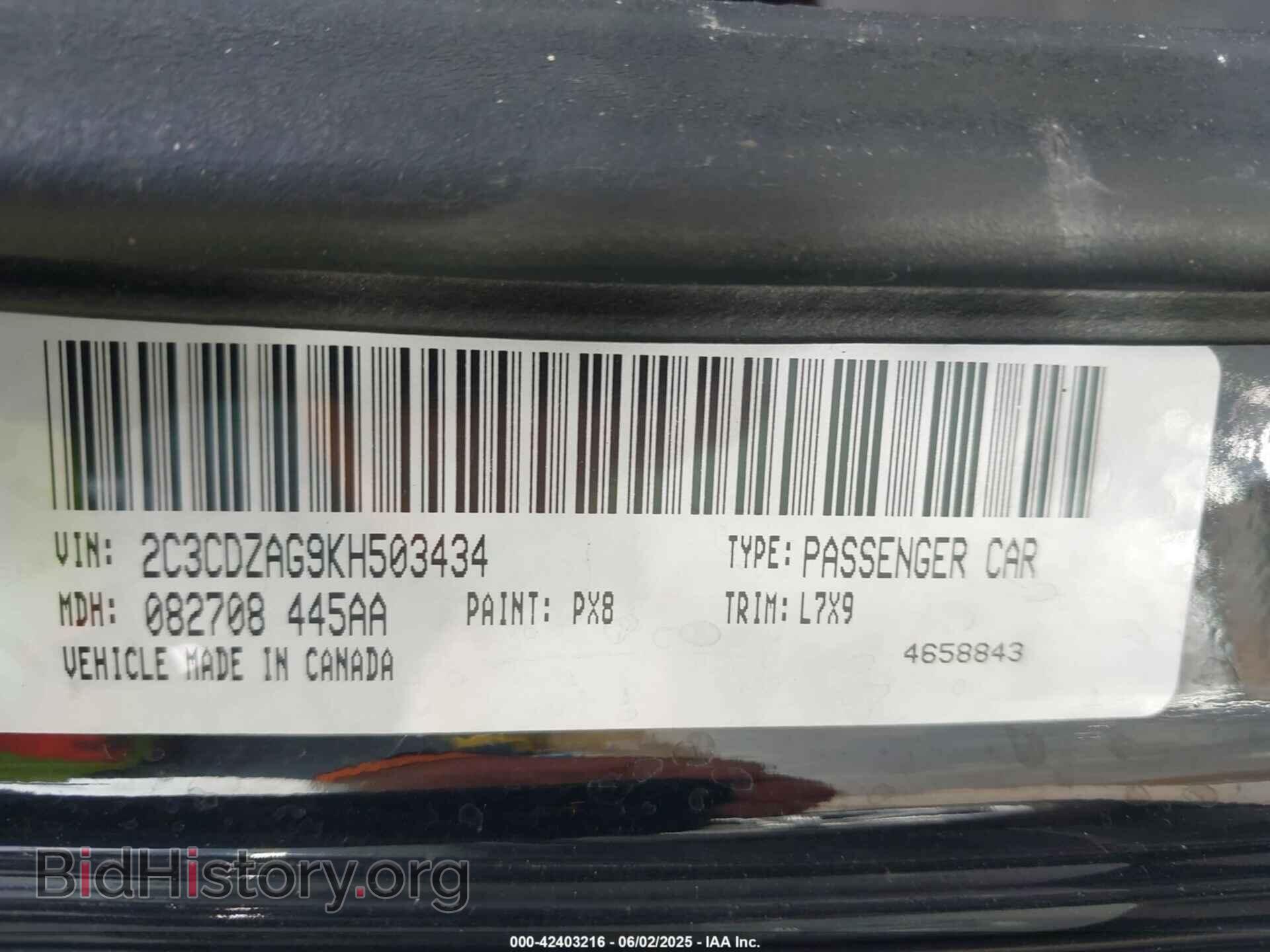 2019 DODGE CHALLENGER - VIN: 2C3CDZAG9KH503434 - Photo 9