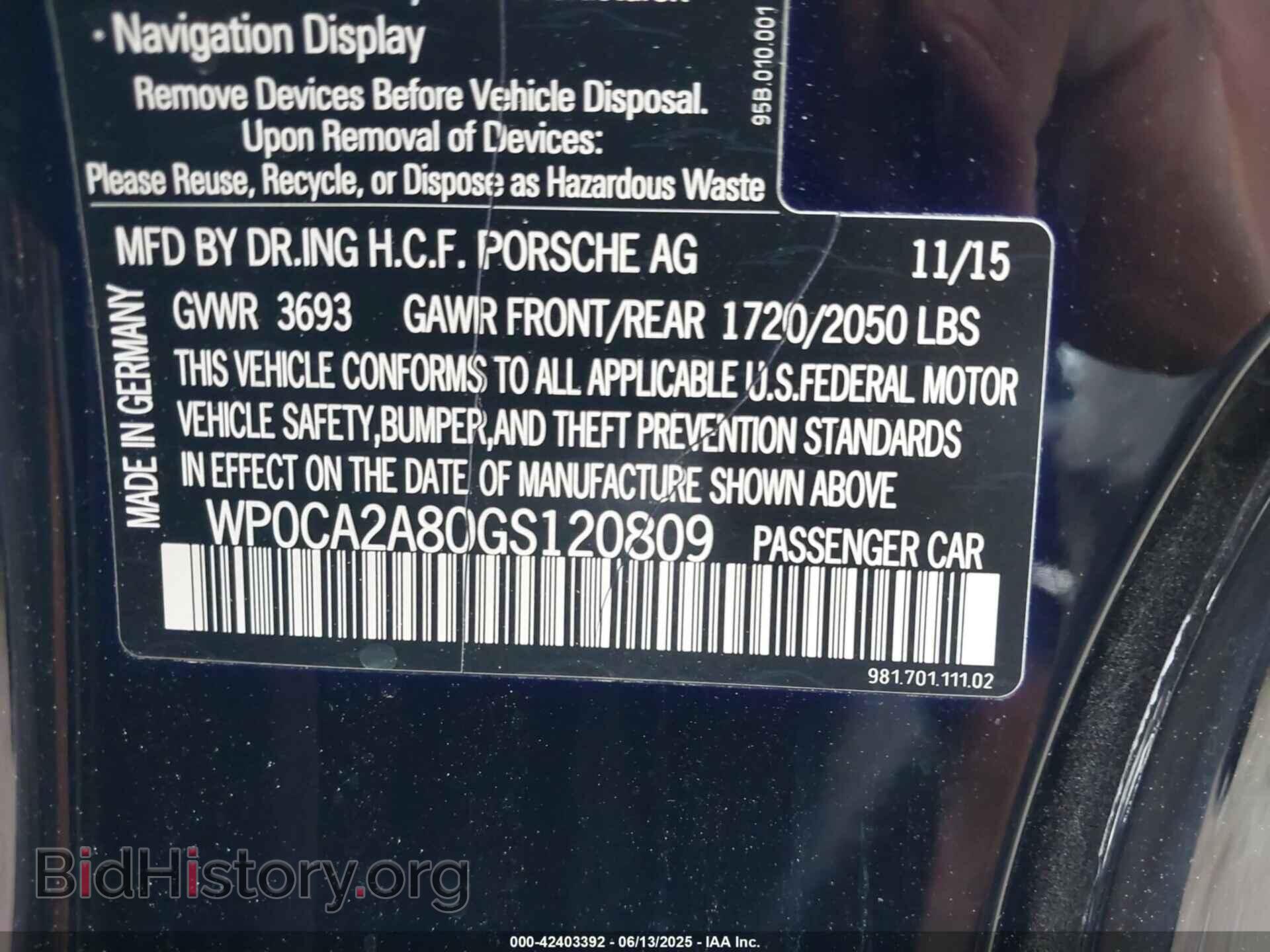2016 PORSCHE BOXSTER - VIN: WP0CA2A80GS120809 - Фото 9